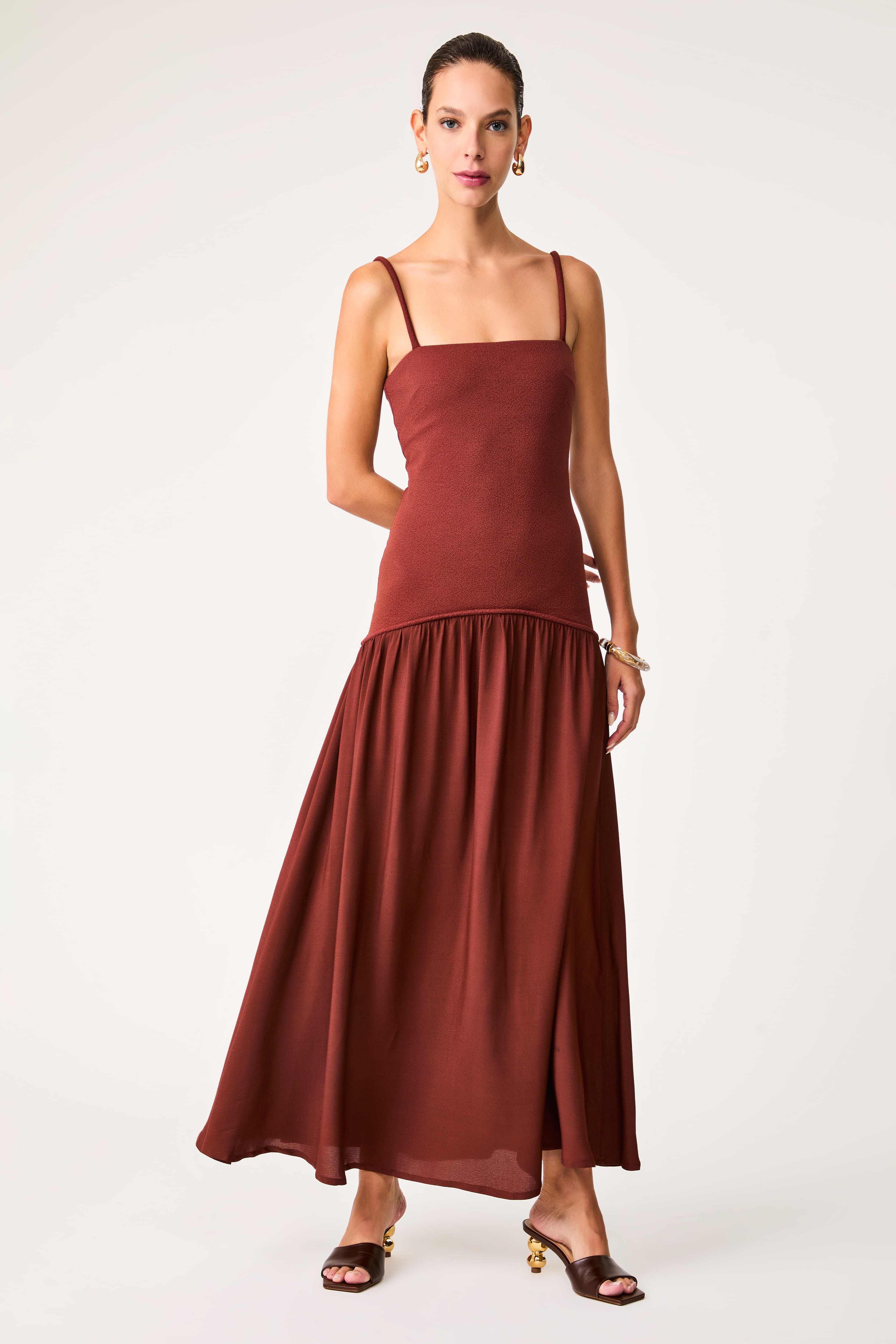 Vestido Midi Les Ondes Mocha
