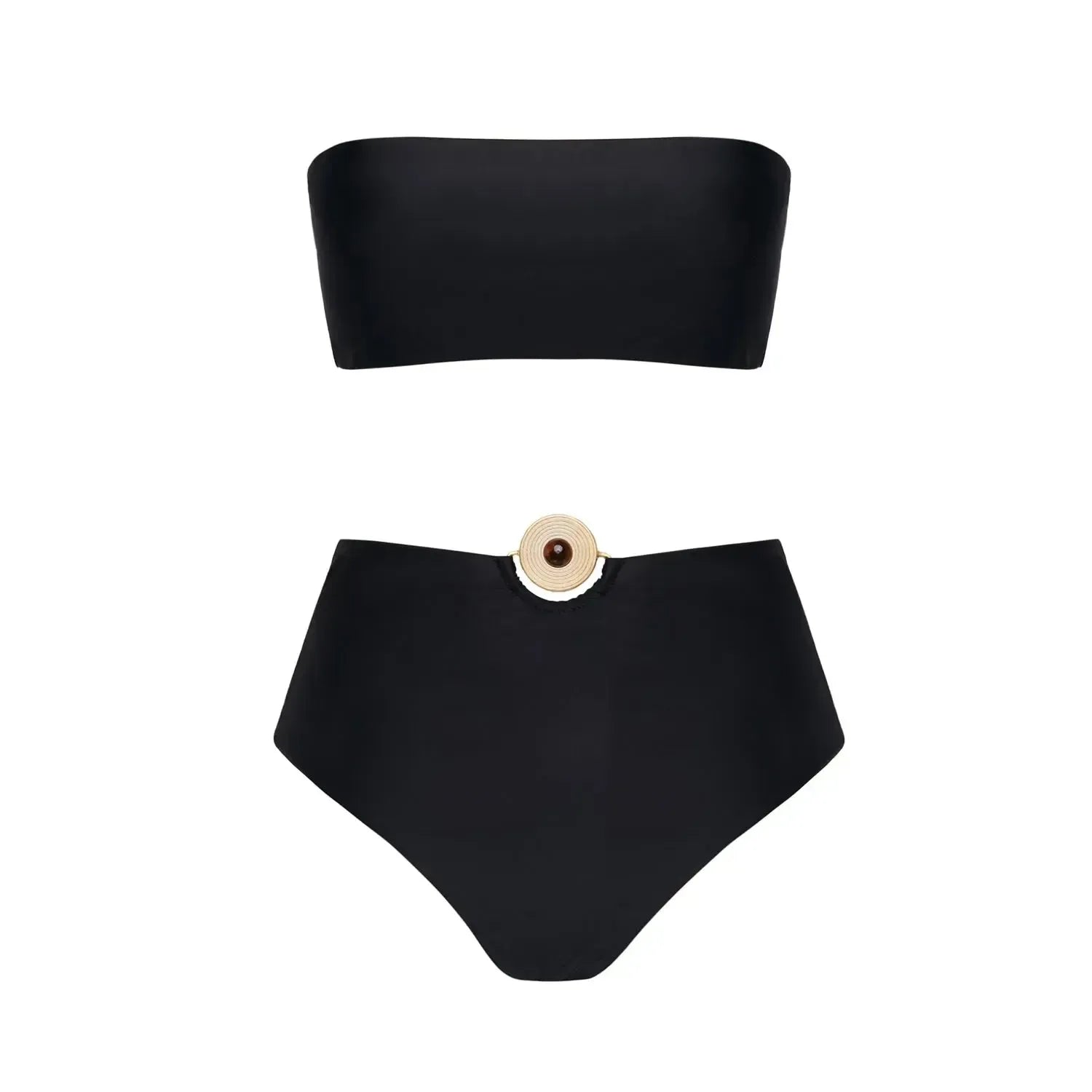 Biquíni Faixa Hot Pants Aviamento Disco Vinil Black