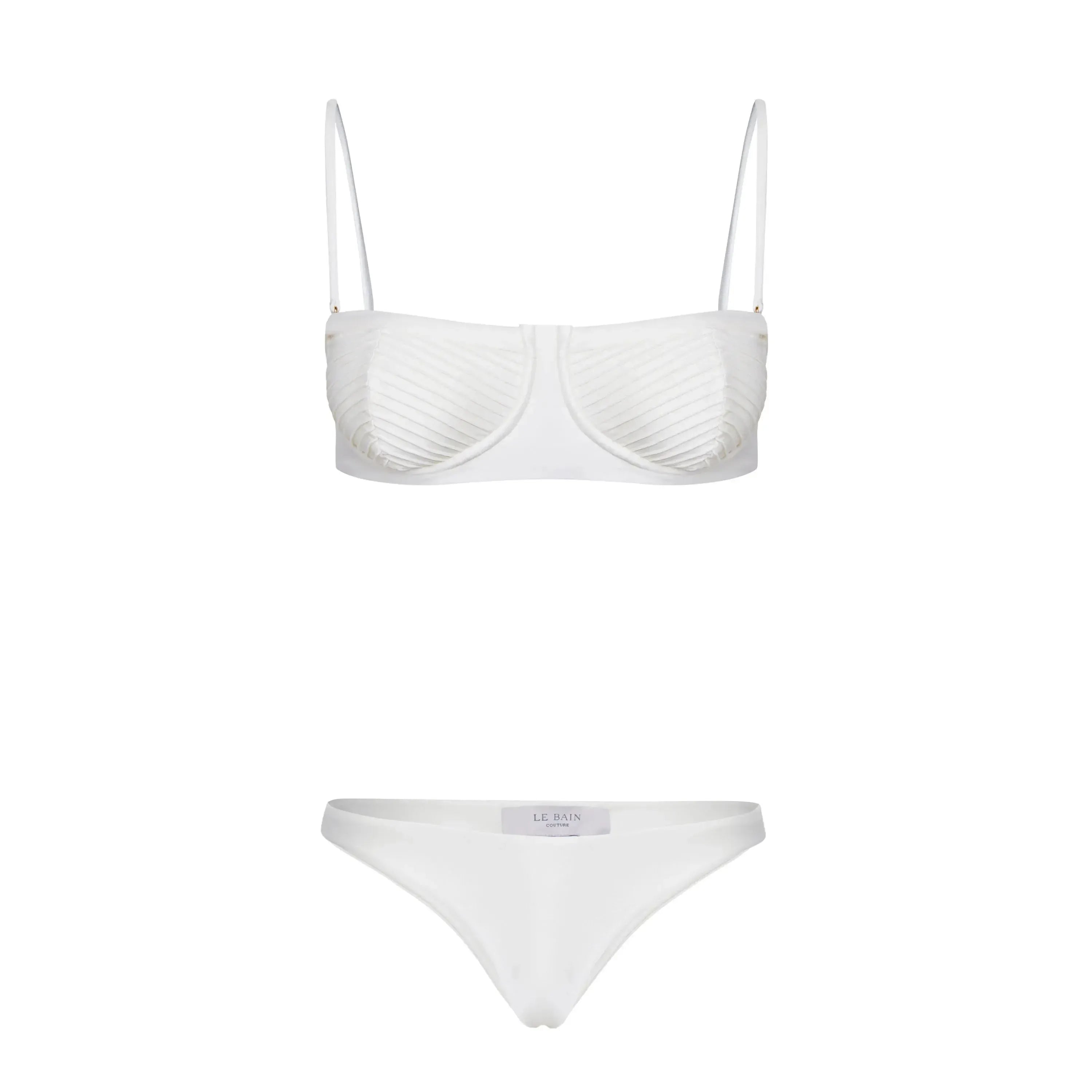 Biquíni meia-taça nervura Off White