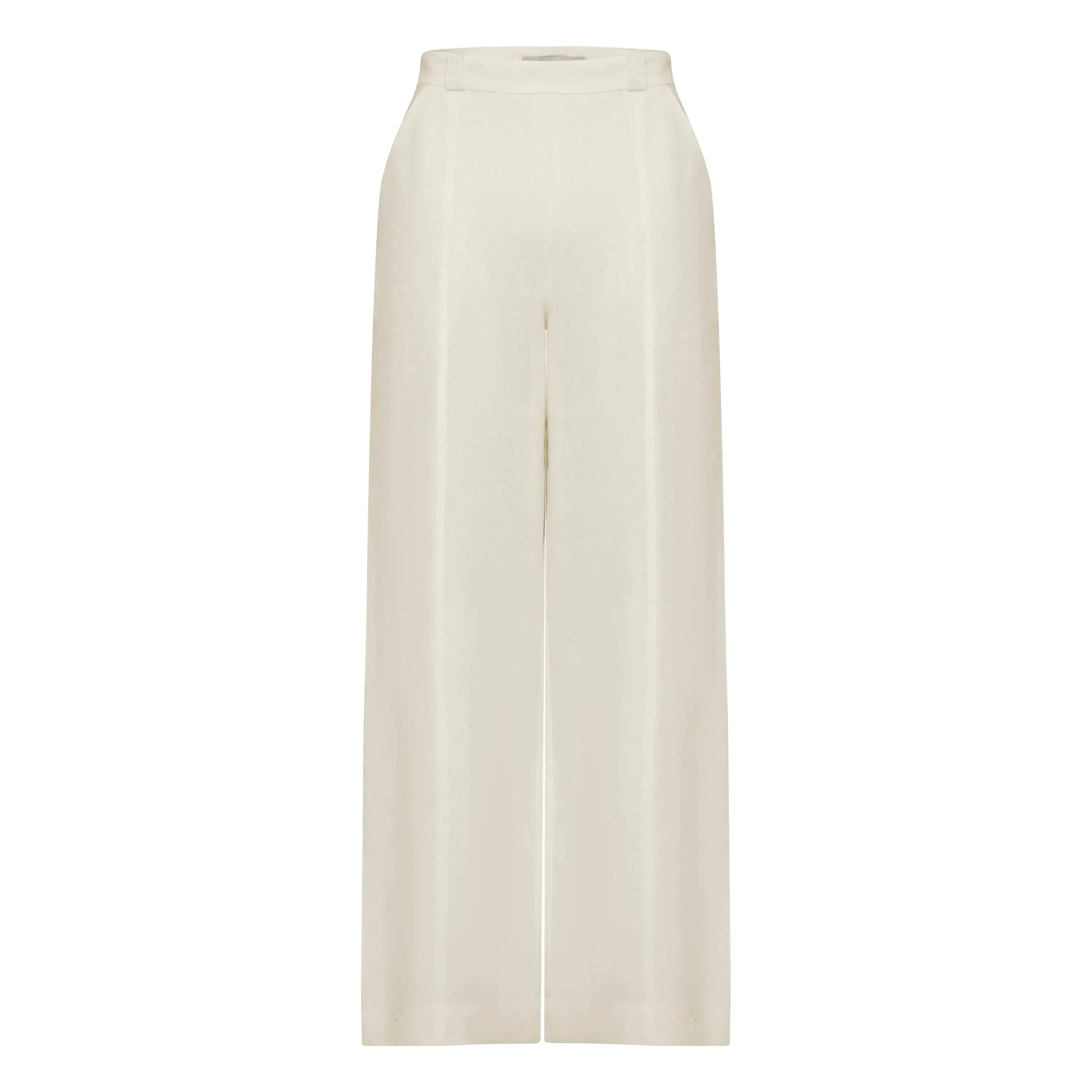 Calça pantalona cintura alta off white