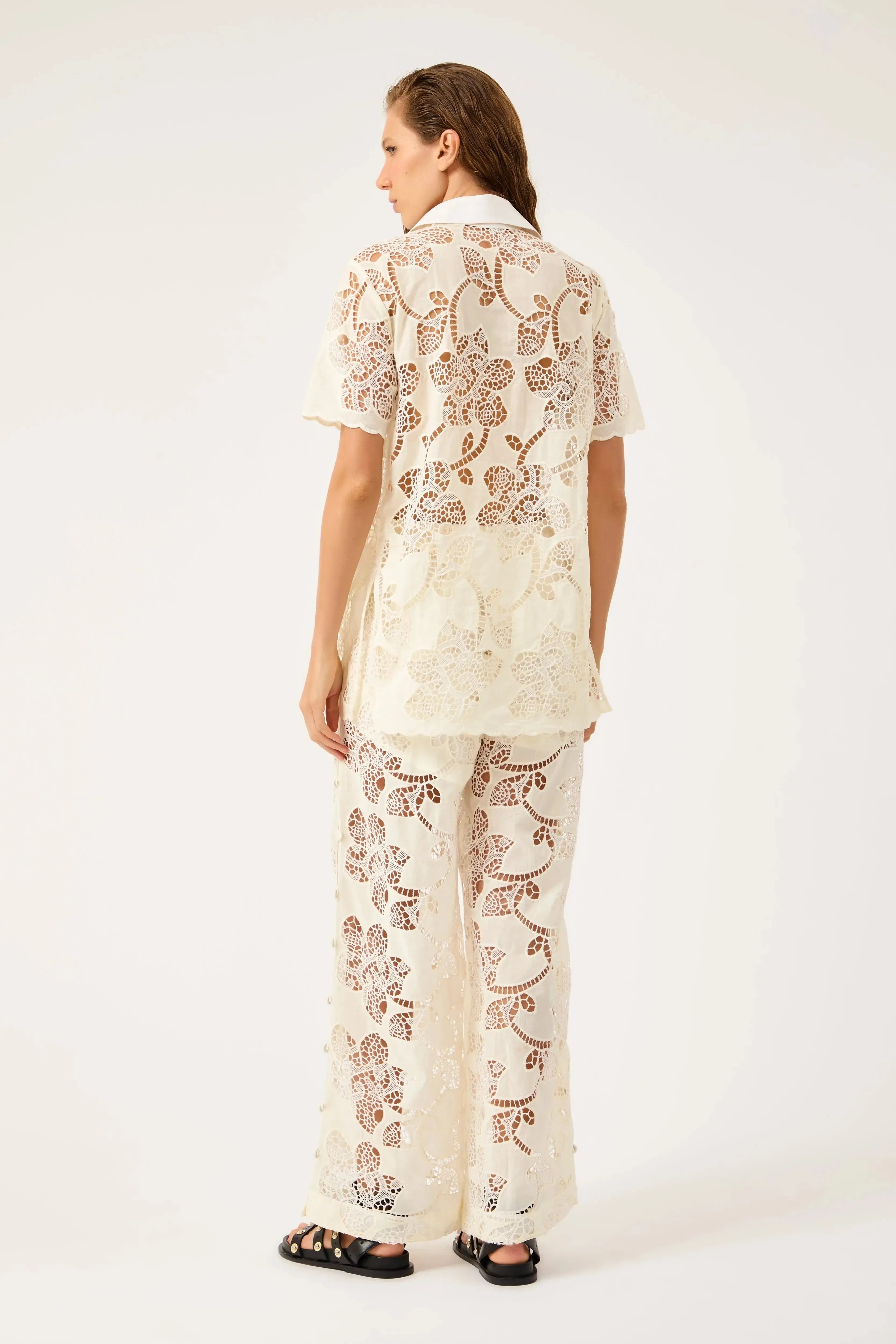 Camisa Florale Off White