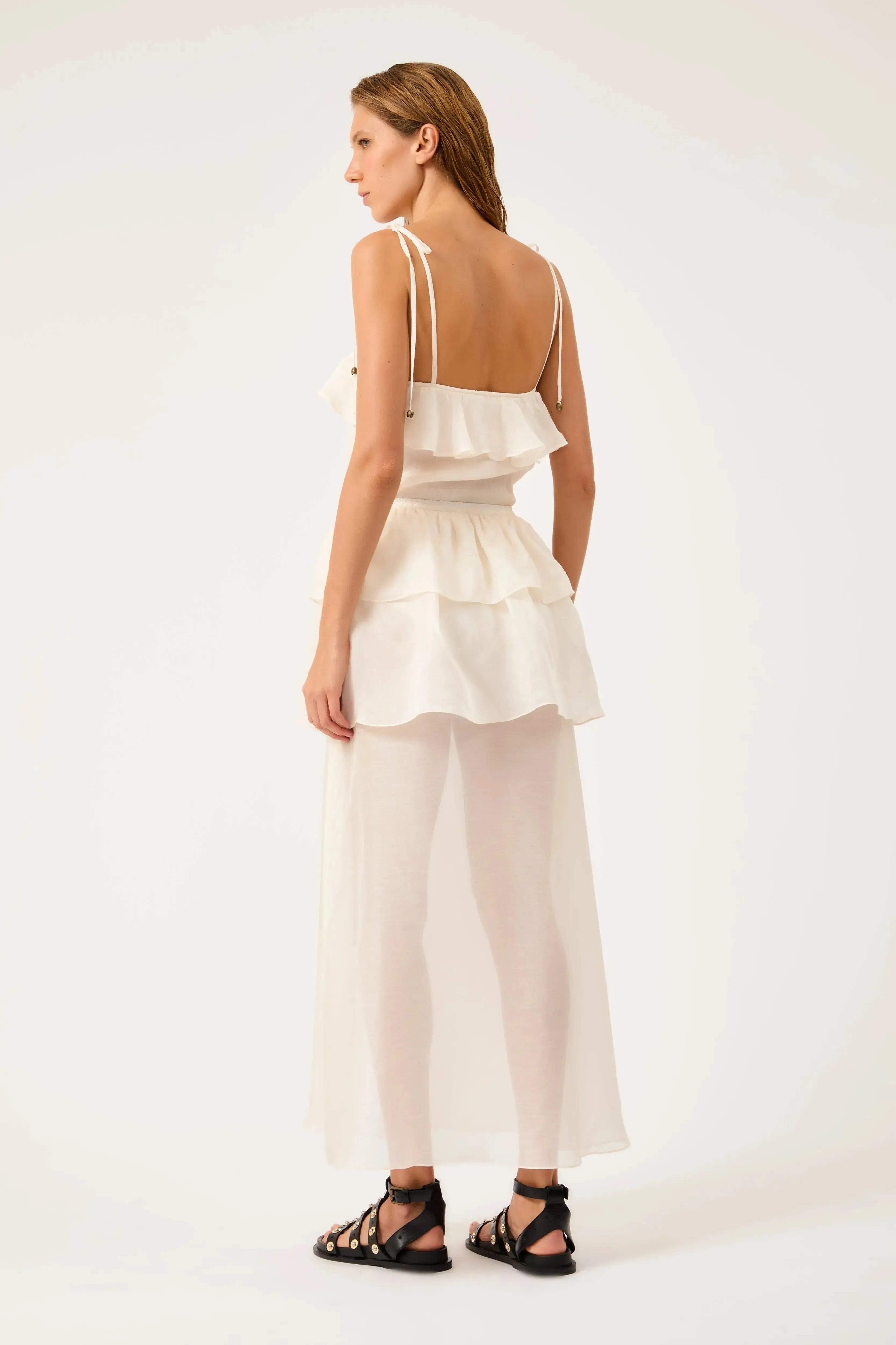 Saia Babados Désert Off White