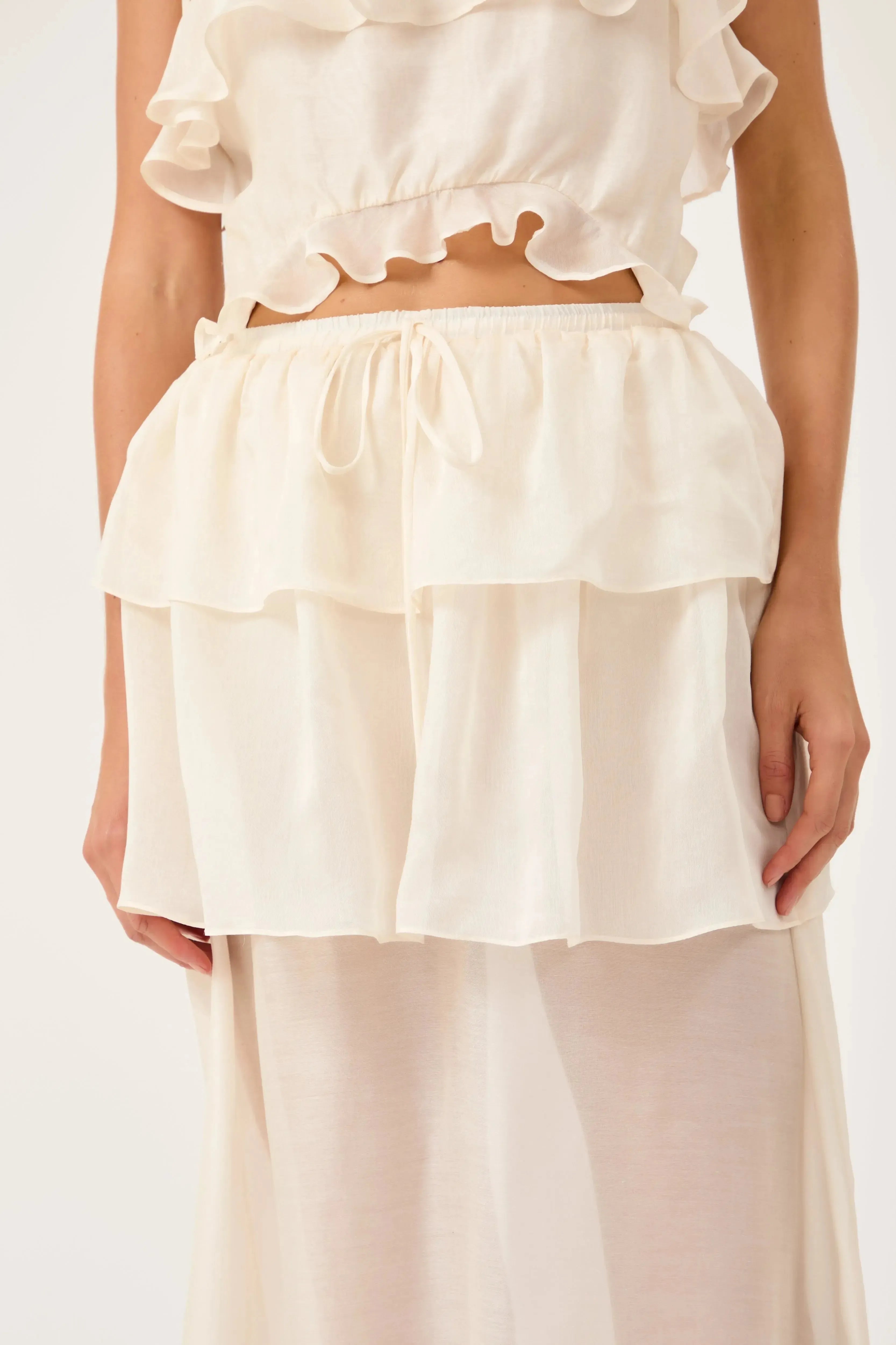 Saia Babados Désert Off White
