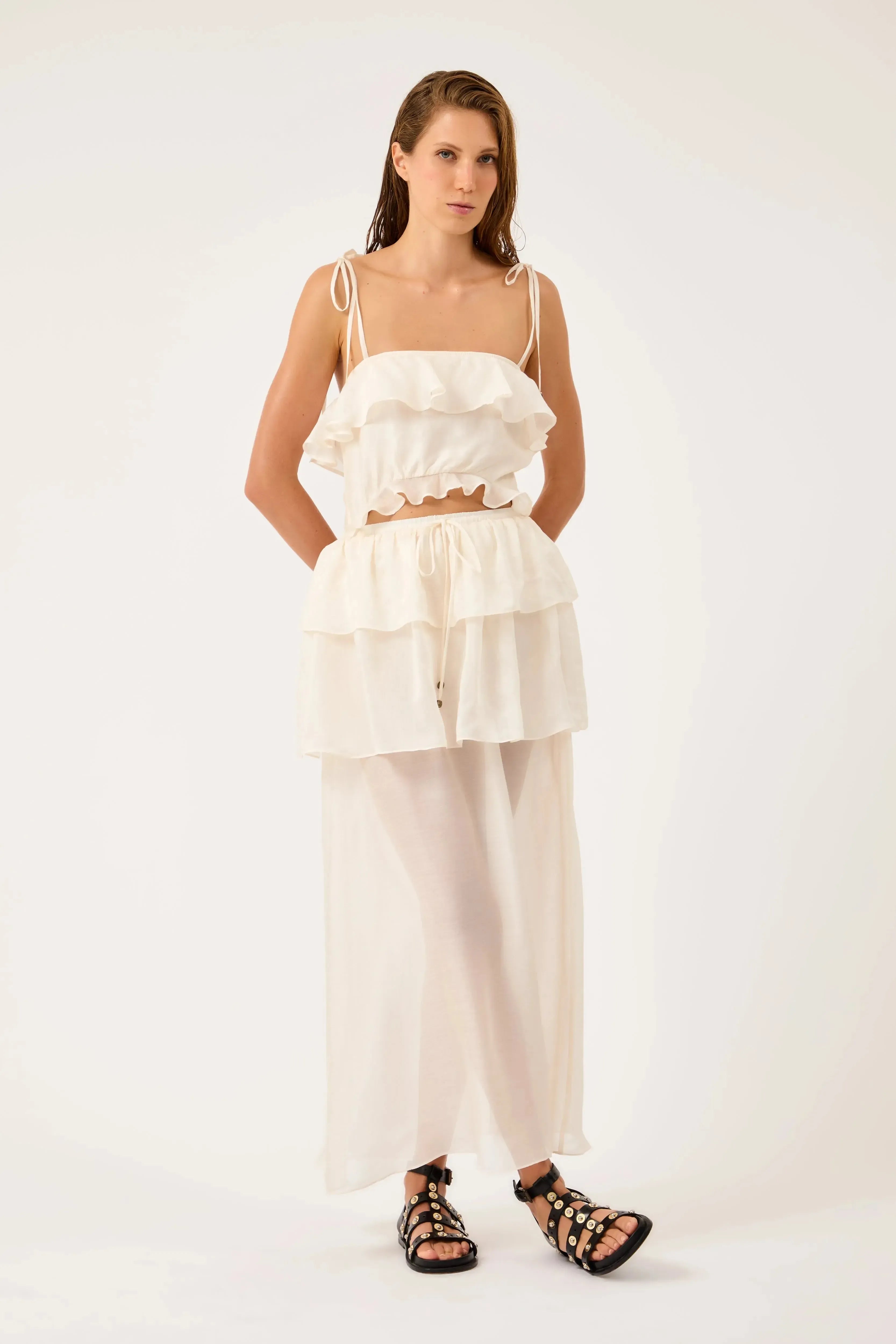 Saia Babados Désert Off White