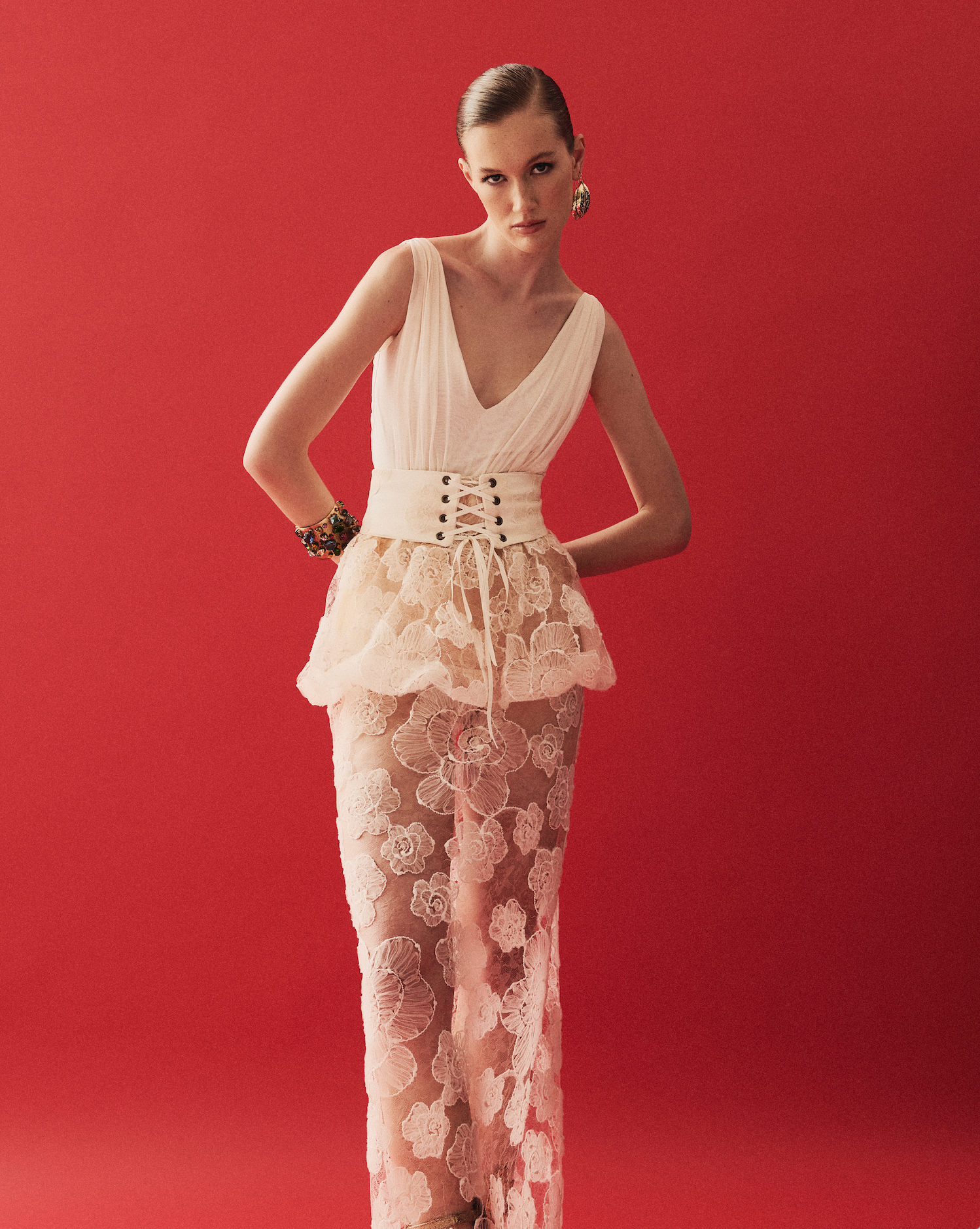 Saia Peplum Fleur Off White Collab Vanessa Abbud