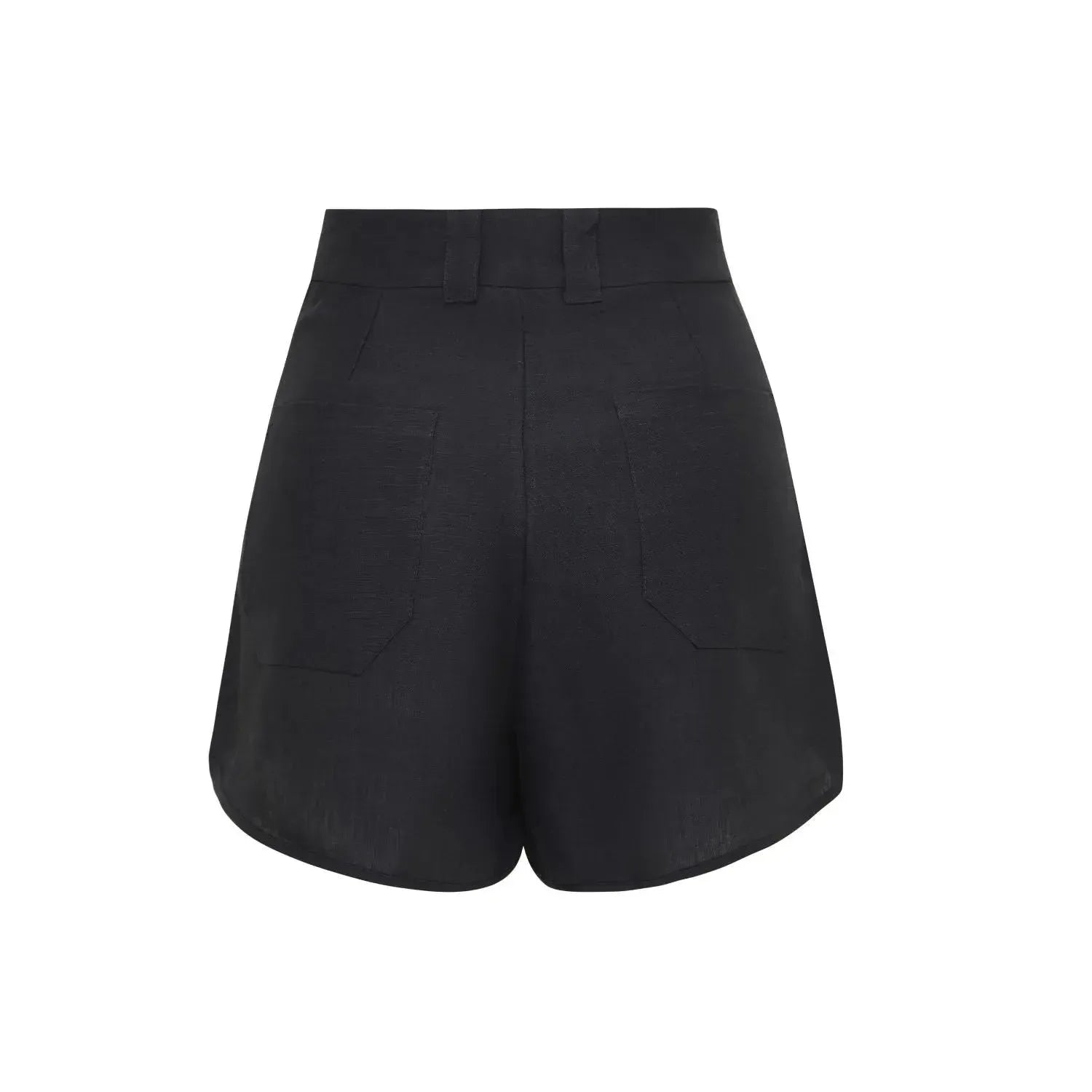 Short linho cintura alta marinho