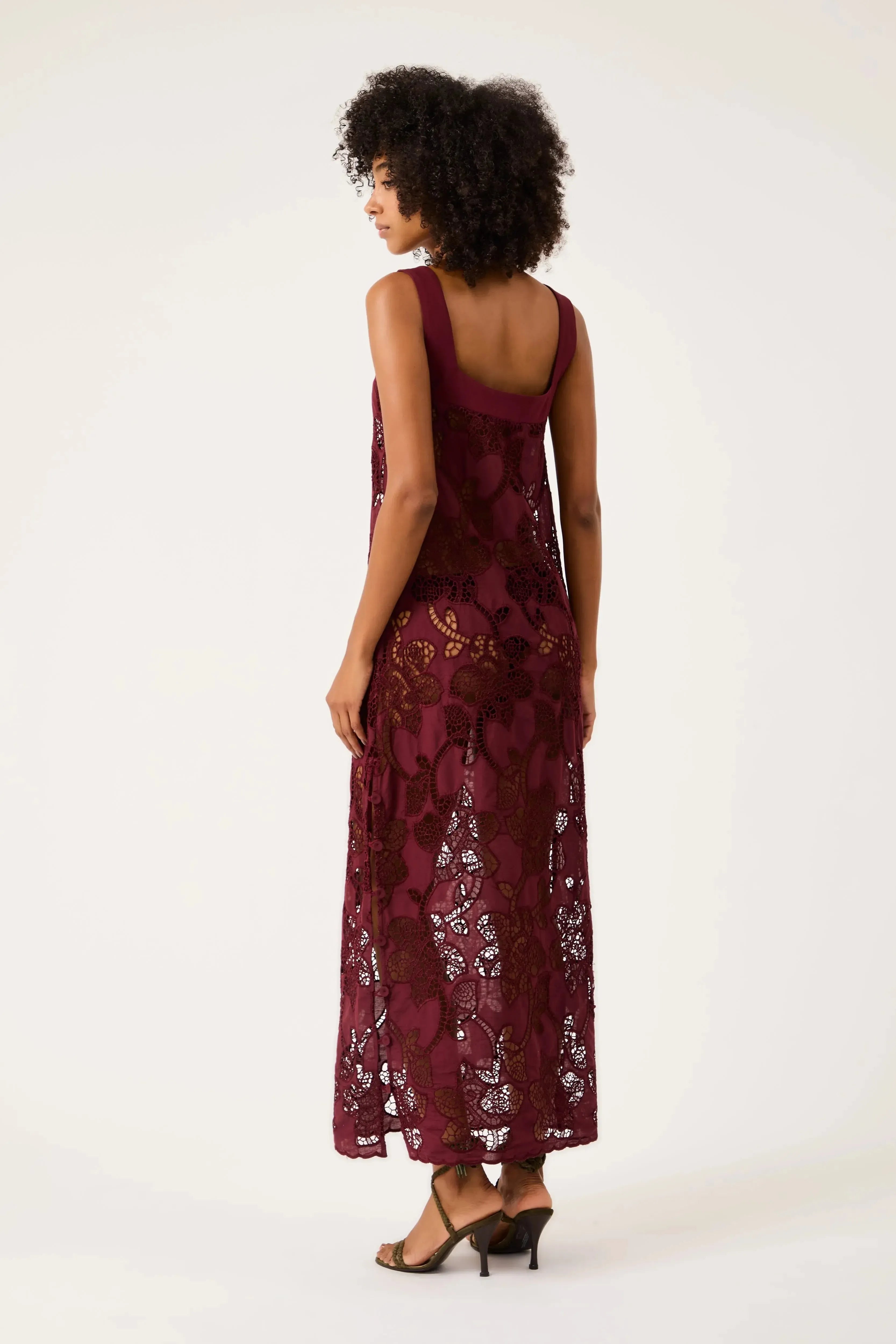 Vestido Florale Bordeaux