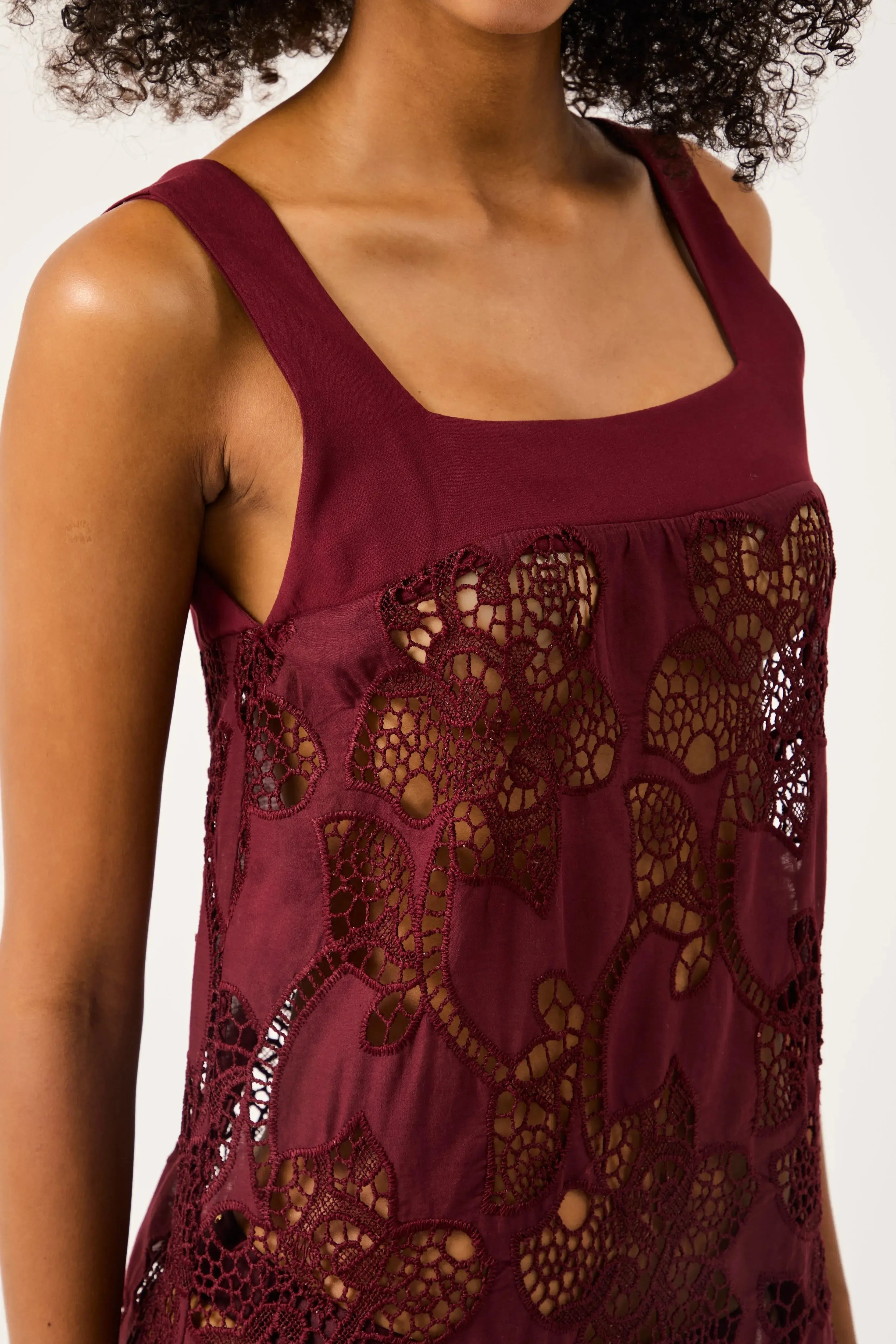 Vestido Florale Bordeaux
