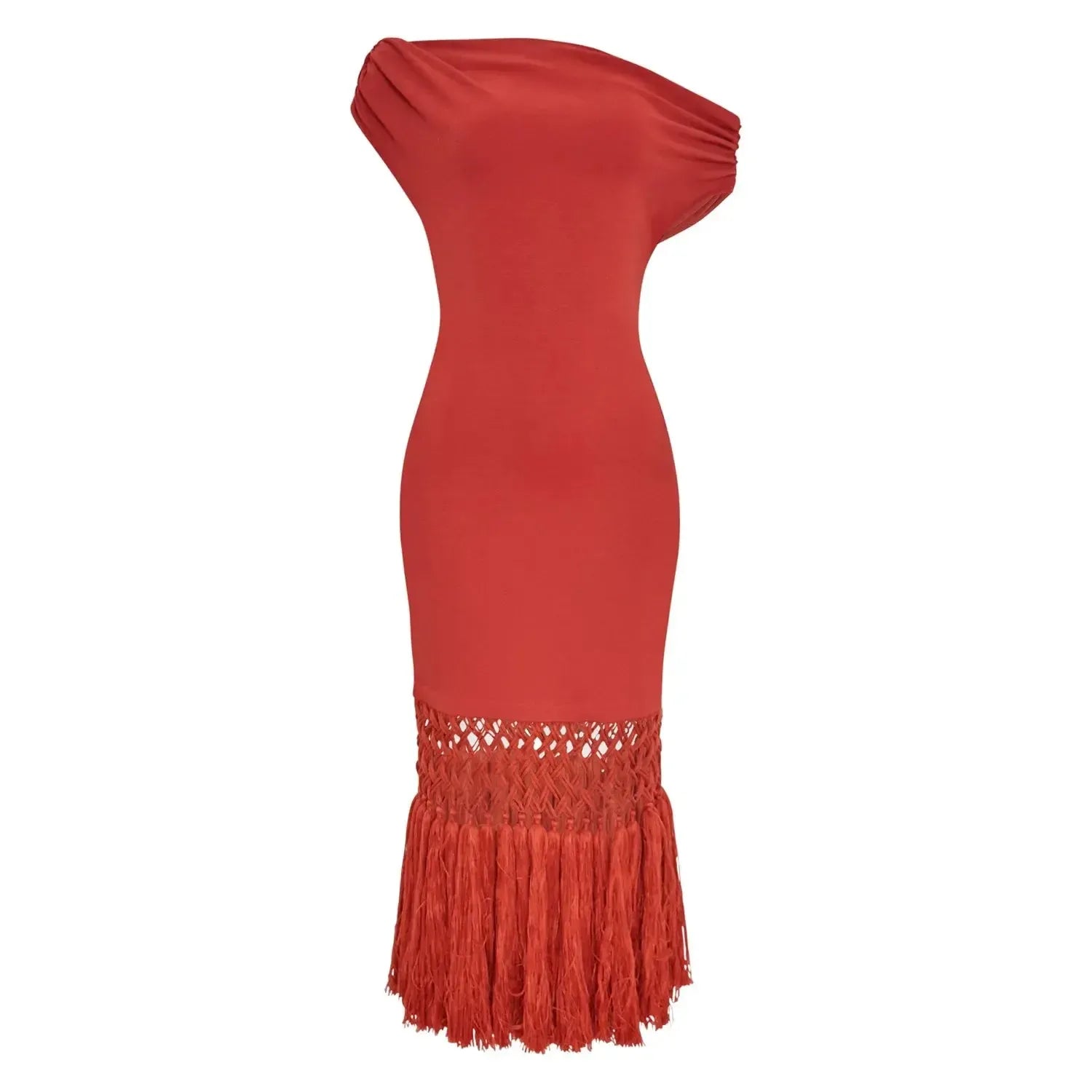 Vestido Franges D’oasis Terracotta