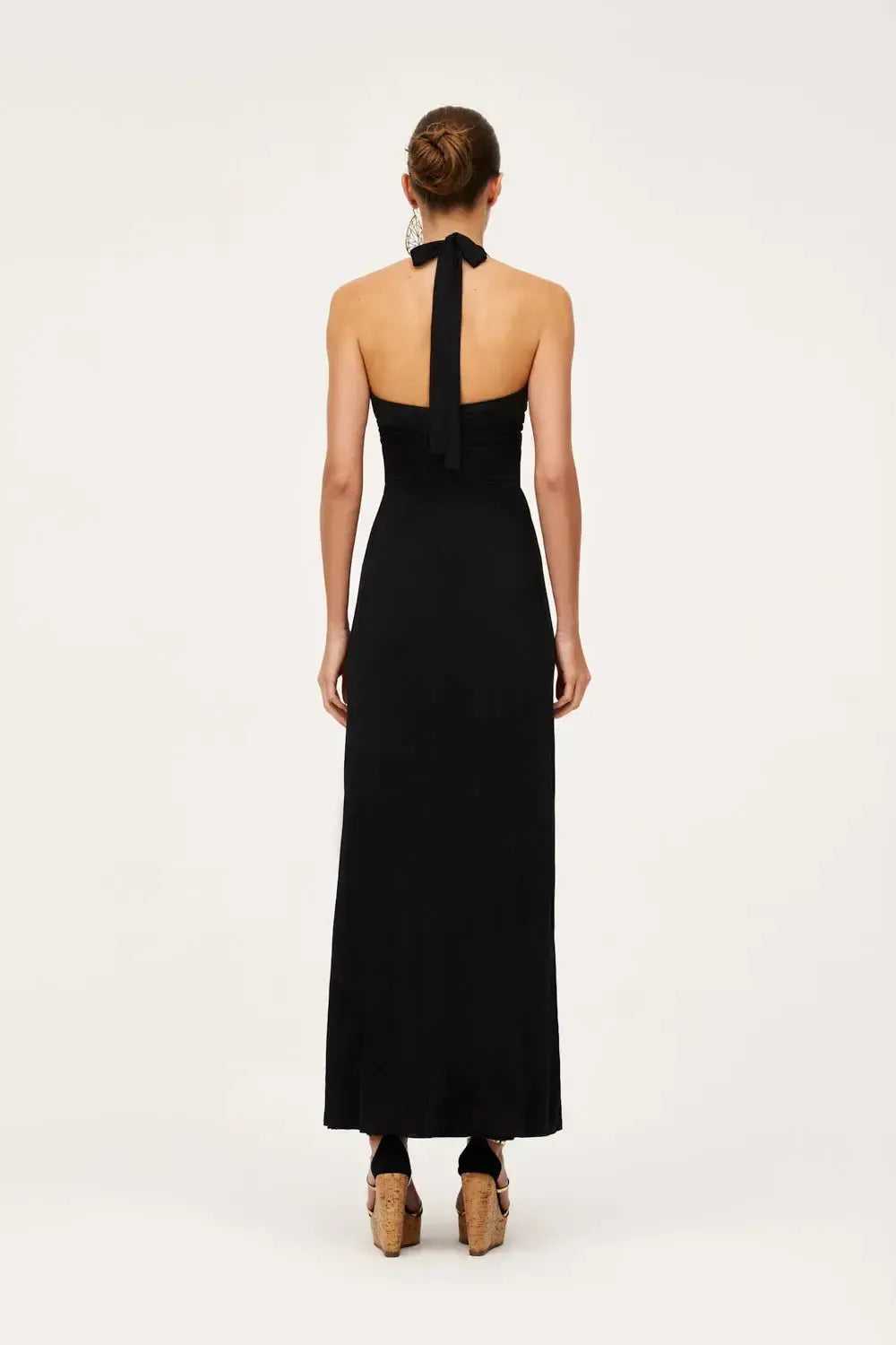 Vestido Jersey Bordado Disco Black