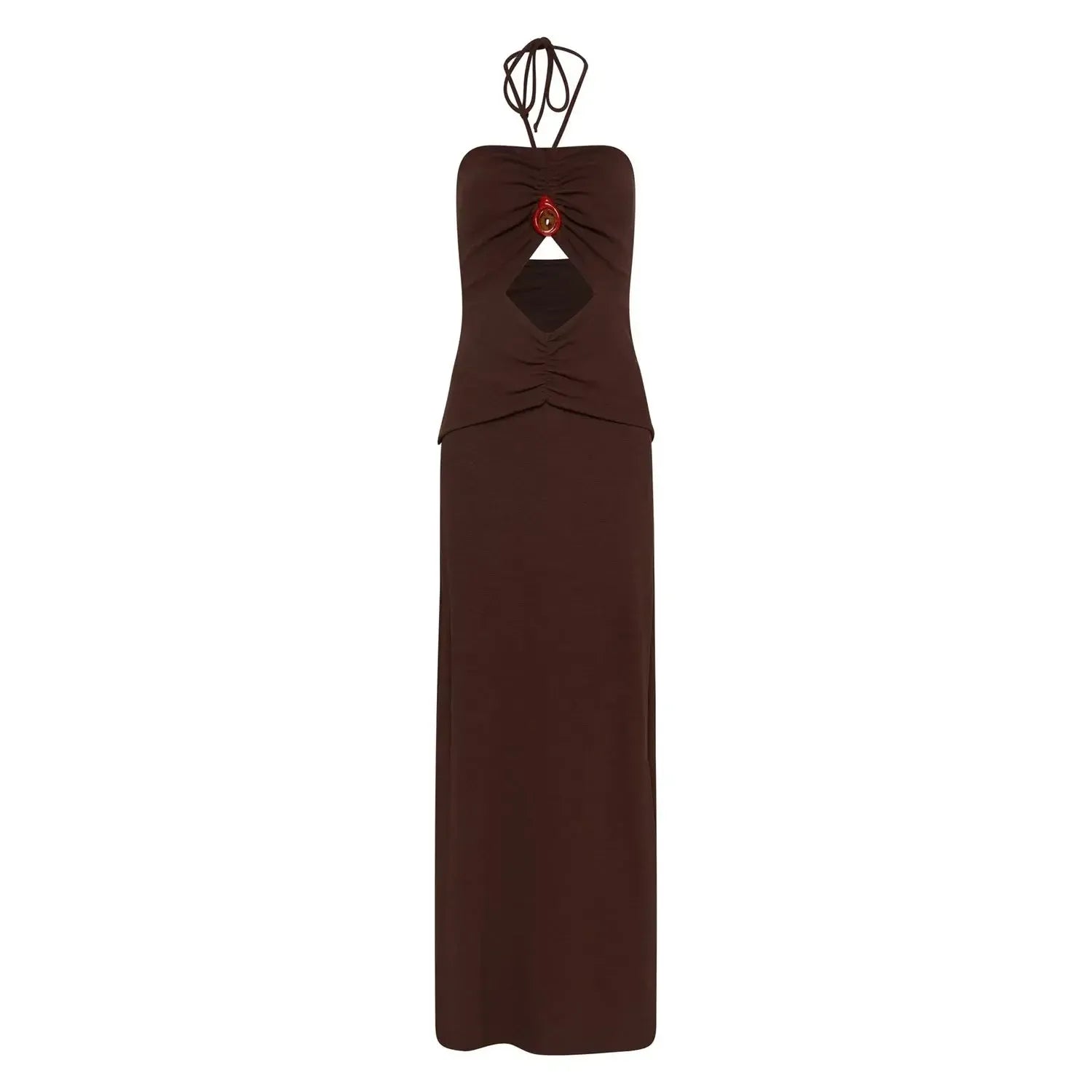 Vestido Longo Aviamento Concha Cinnamon