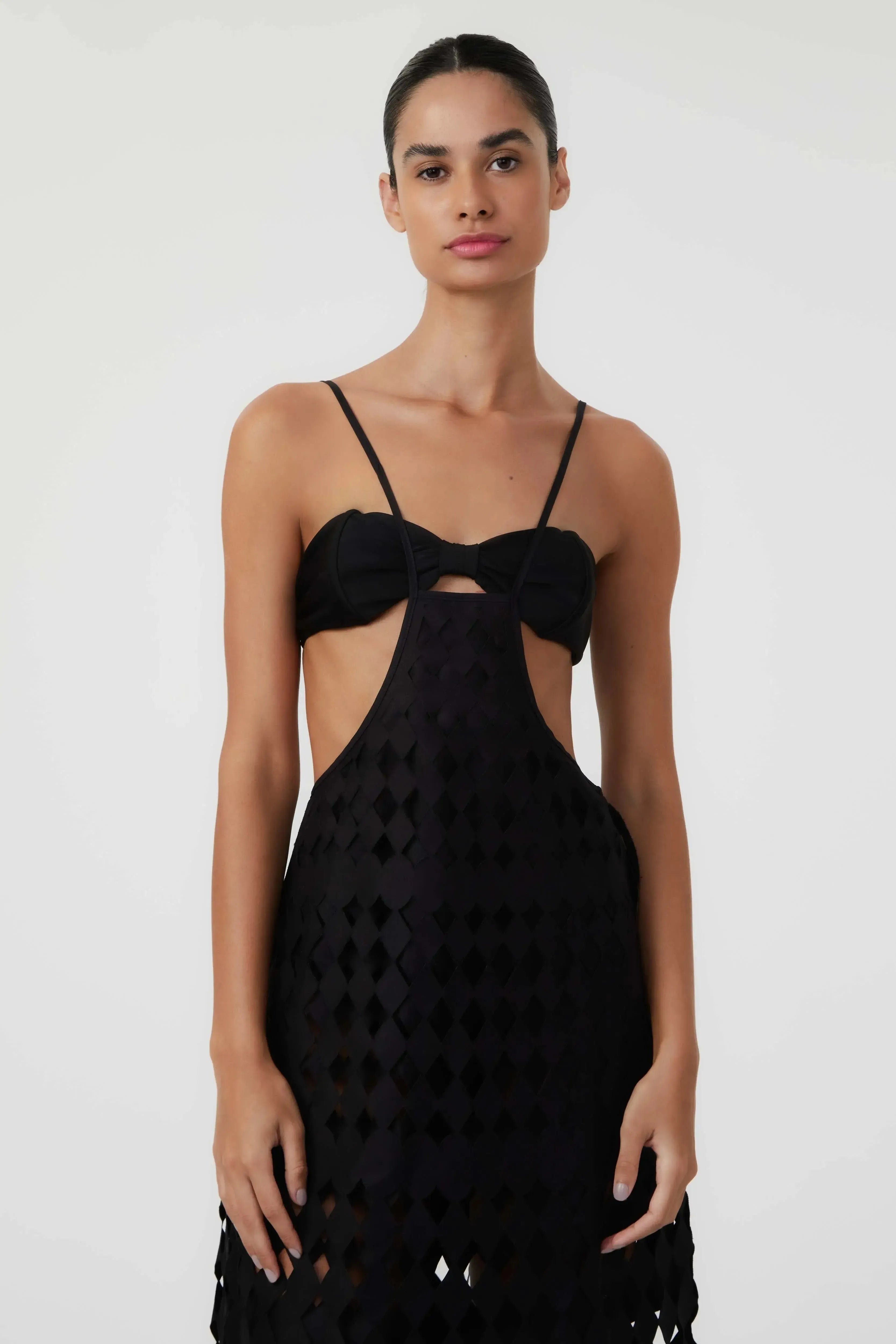Vestido Salopete Laser Geométrico Black