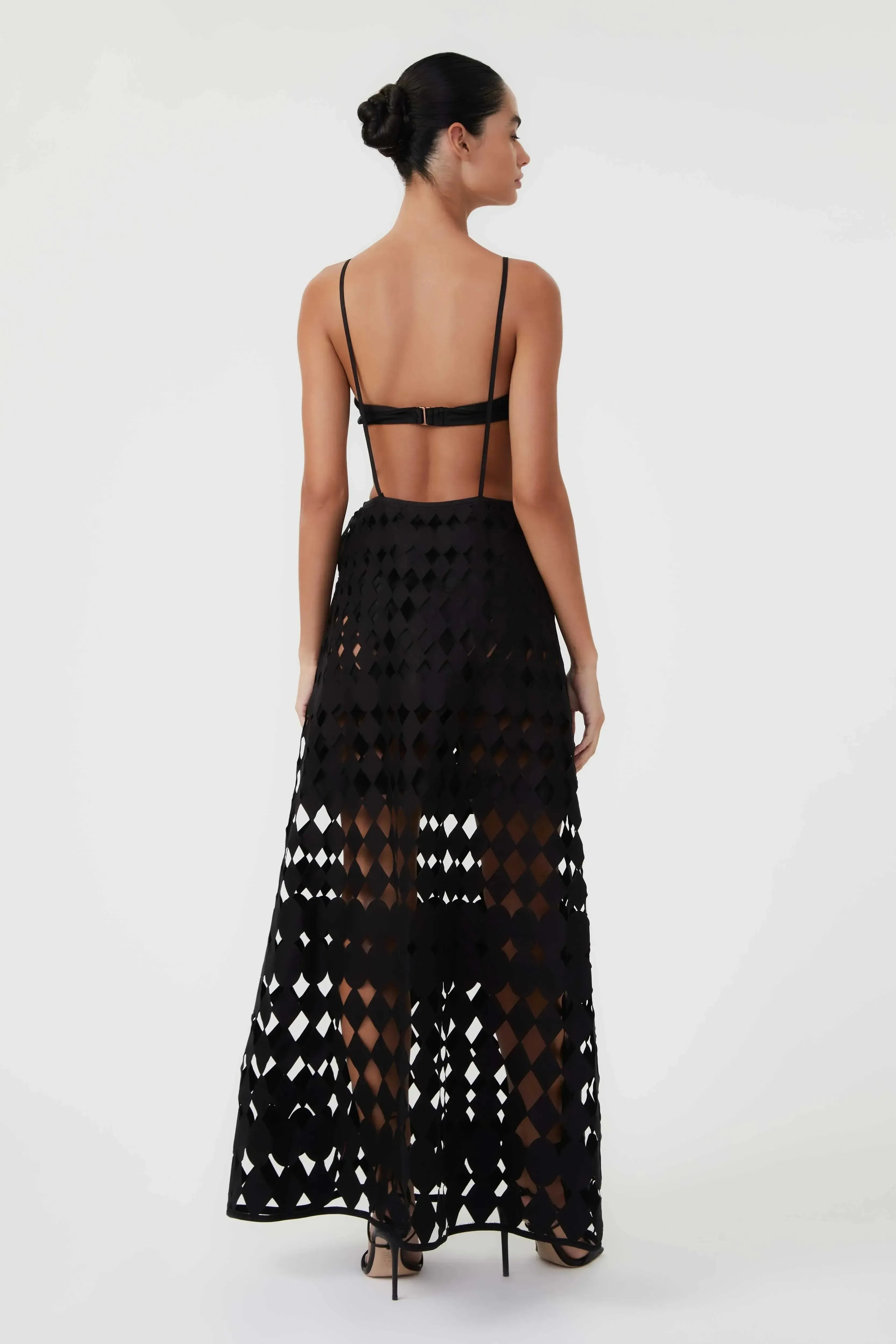 Vestido Salopete Laser Geométrico Black