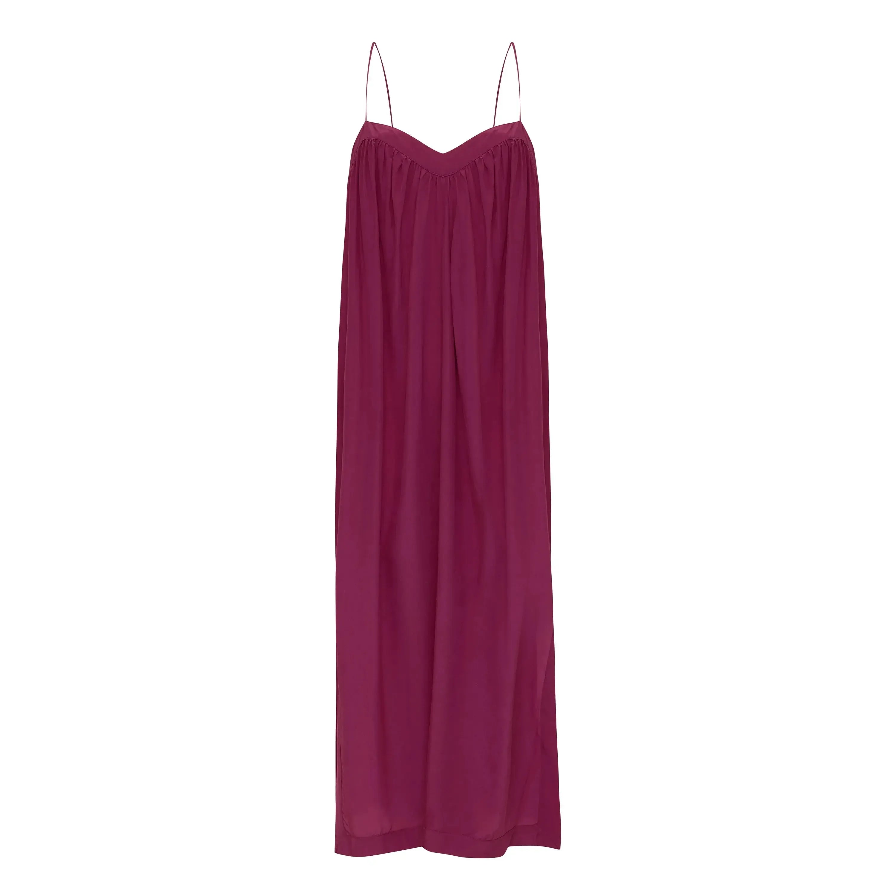 Vestido seda botões rosa