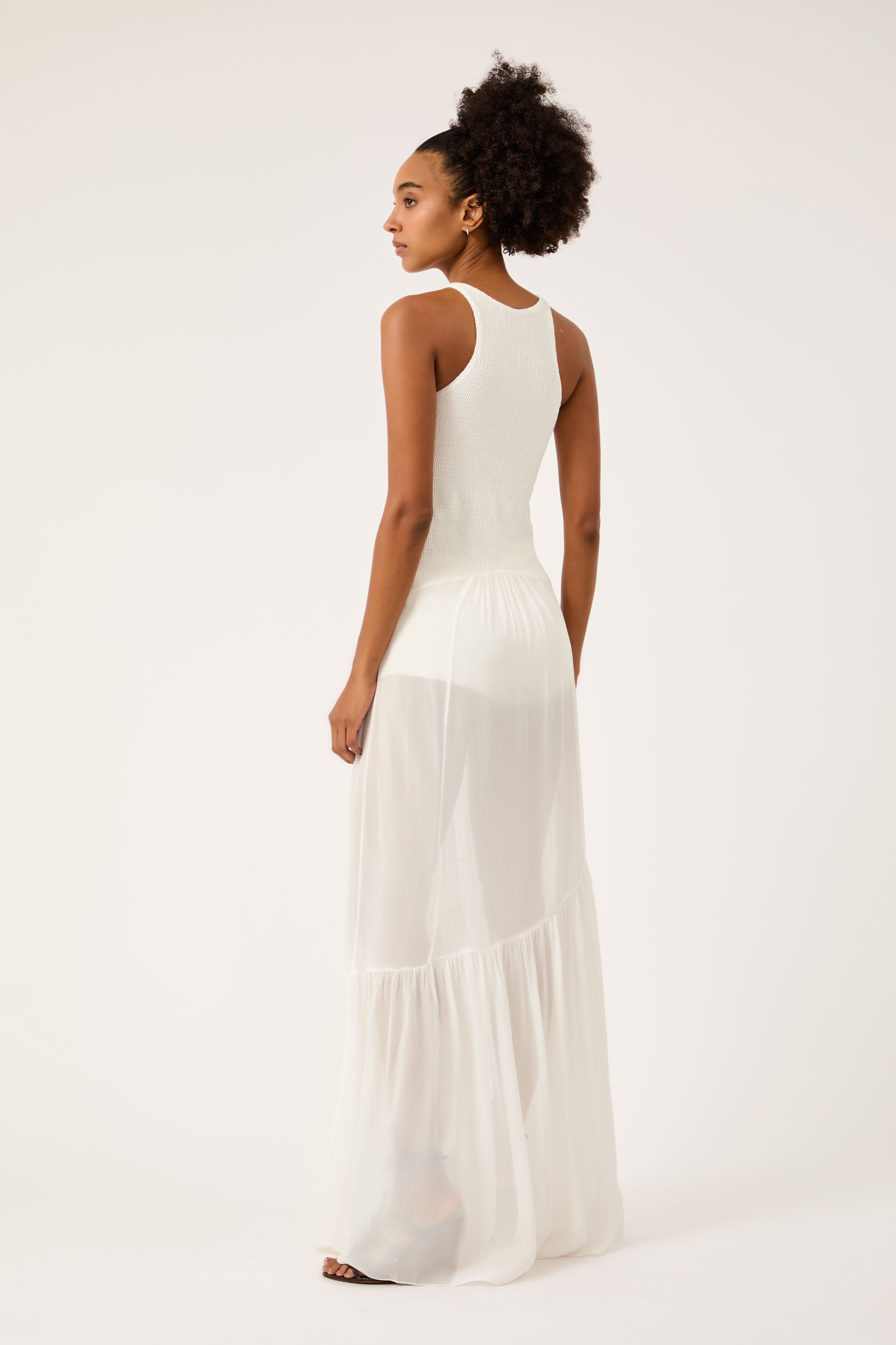 Vestido Lastex Floraison Off White Collab Vanessa Abbud