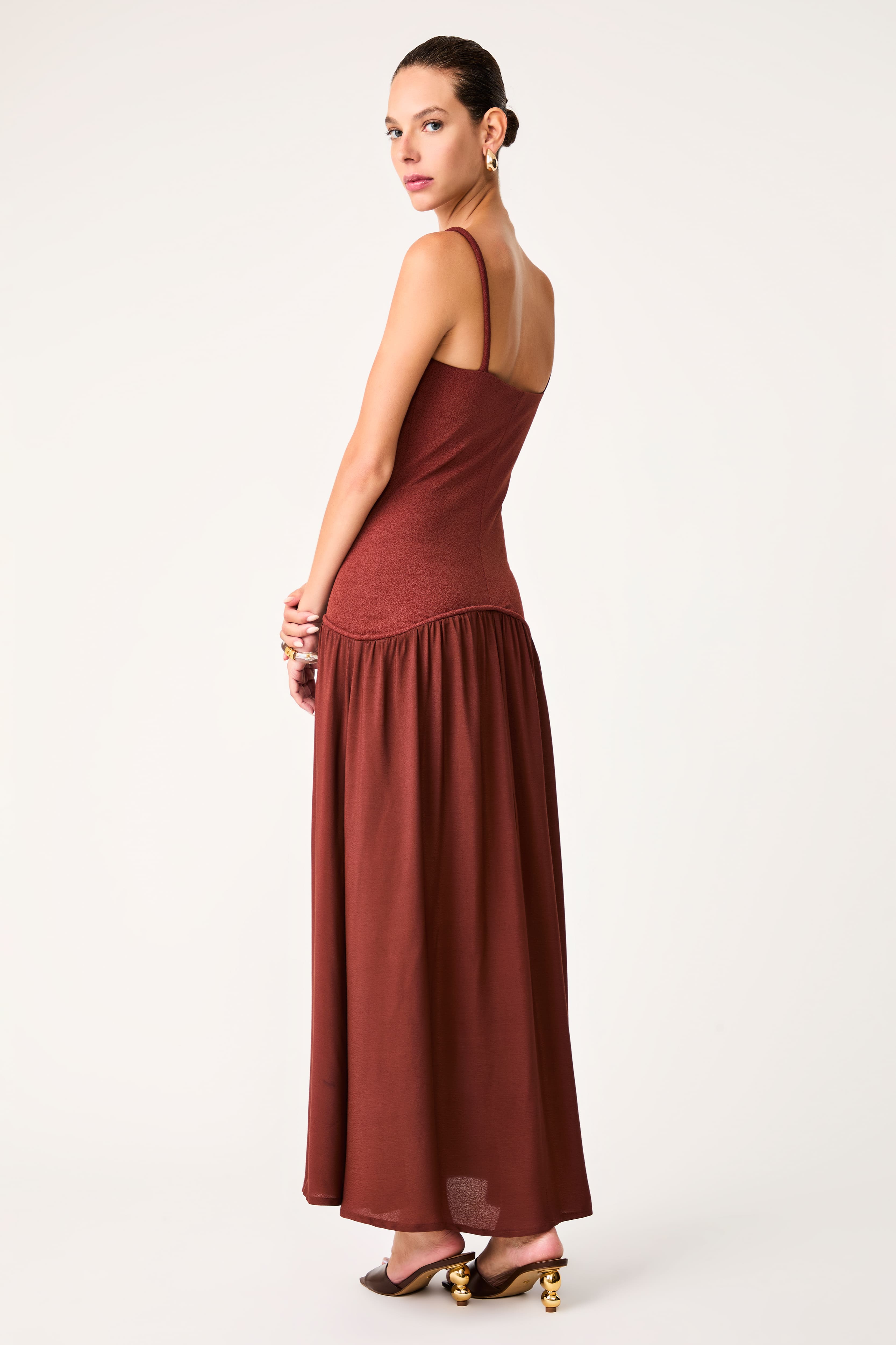 Vestido Midi Les Ondes Mocha