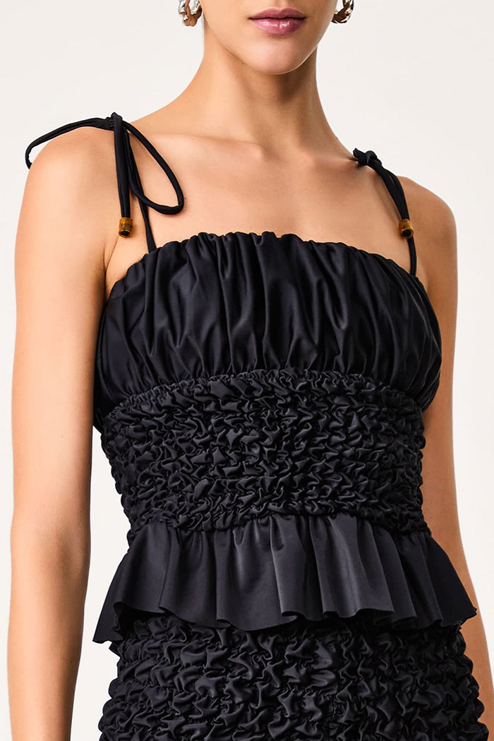 Blusa Top Curto Textura Les Récifes Black