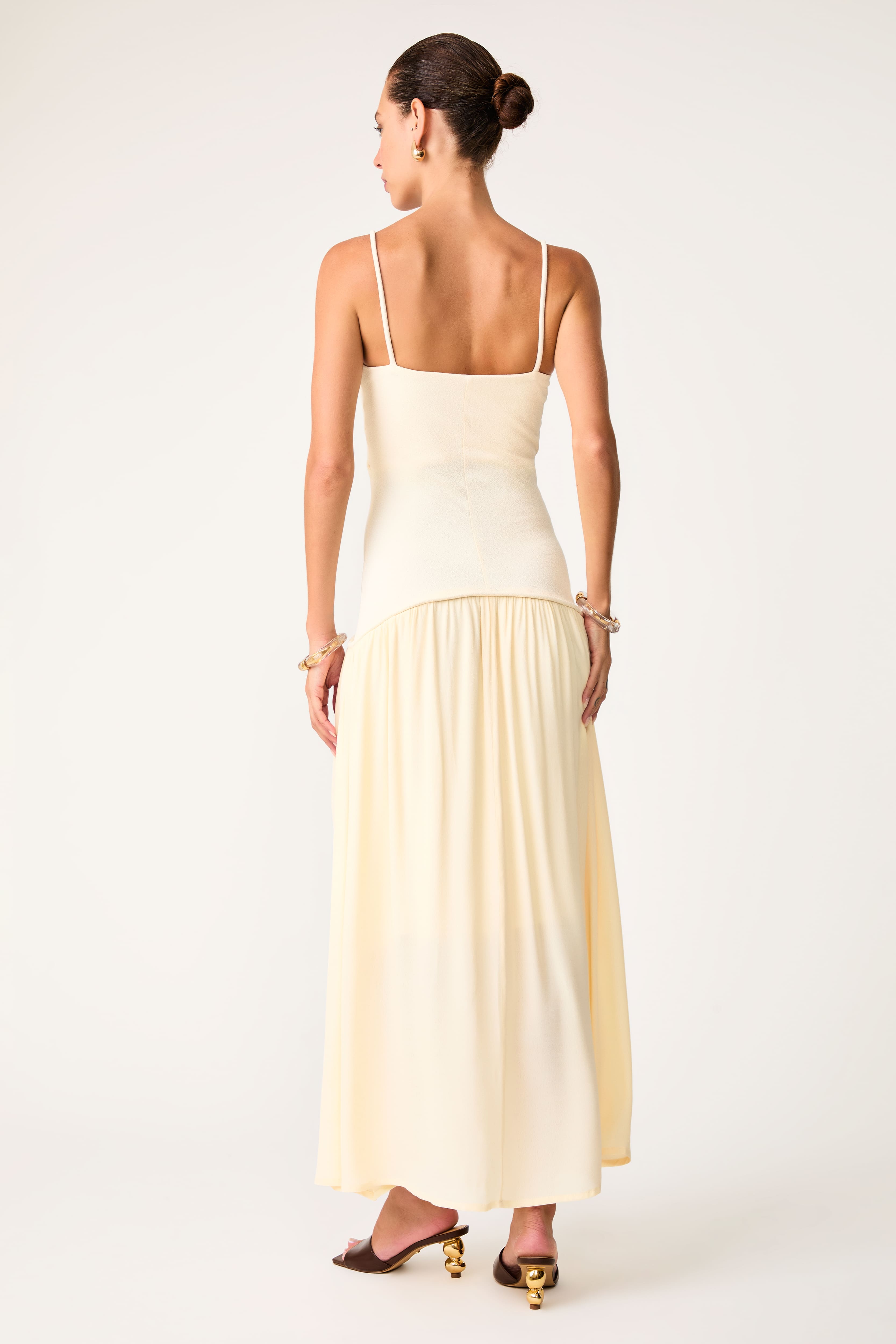 Vestido Midi Les Ondes Champagne