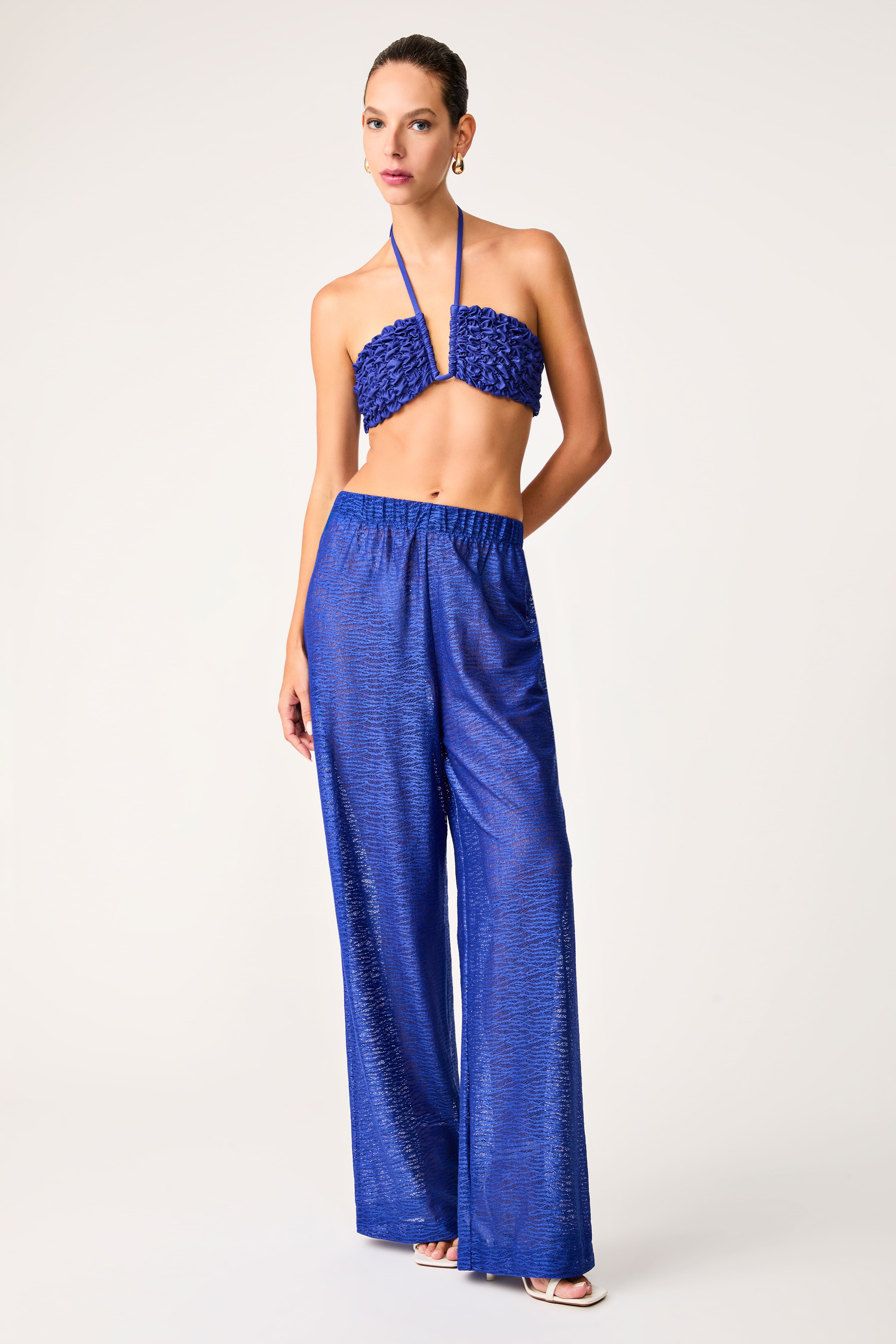 Calça Tule Texturas Les Récifes Bleu Nuit