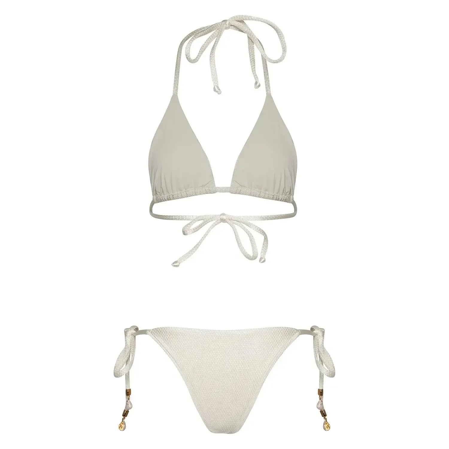 Biquini Cortininha Ponteira Off White