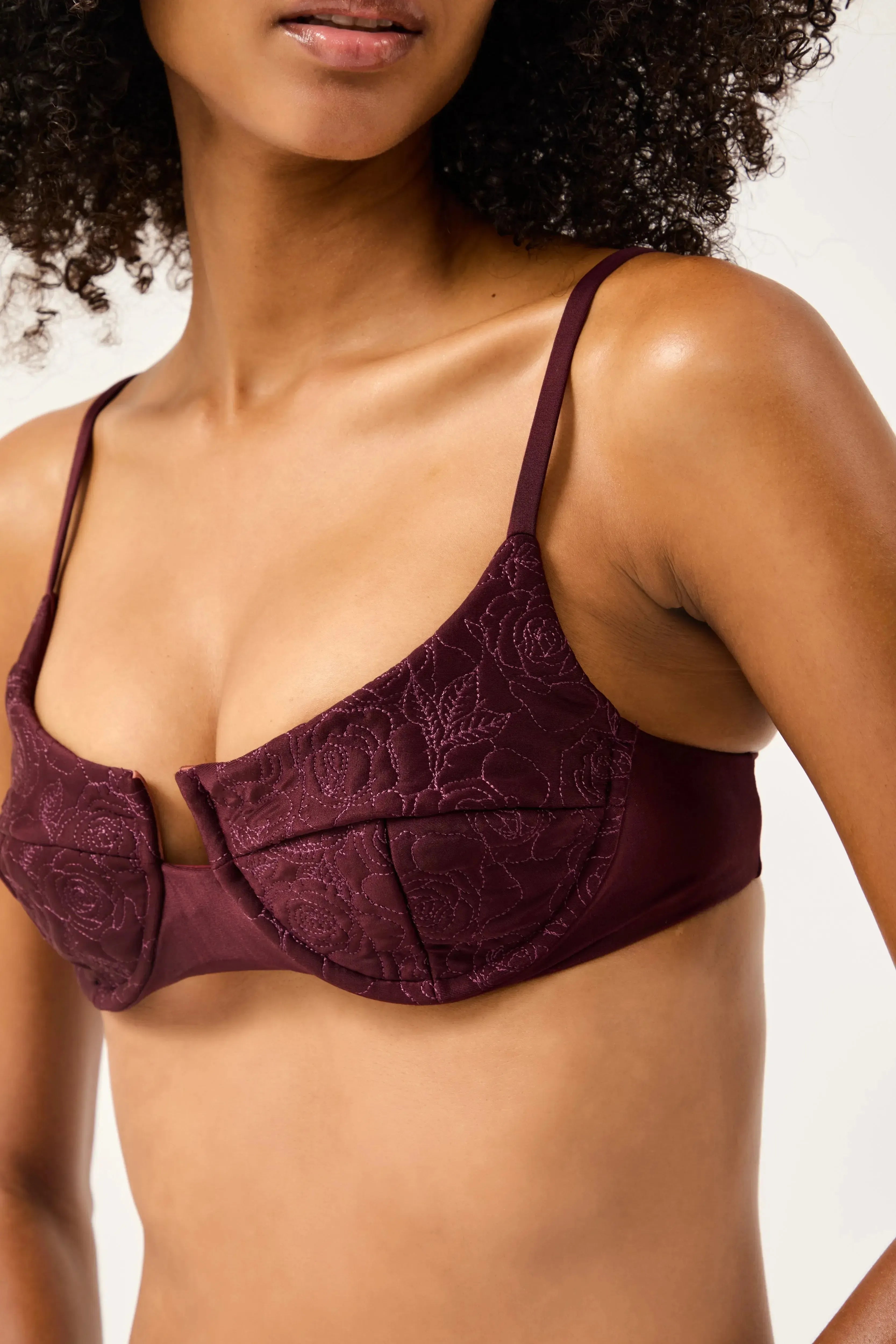 Biquini Meia Taça Matelassê Fleur Du Dune Bordeaux