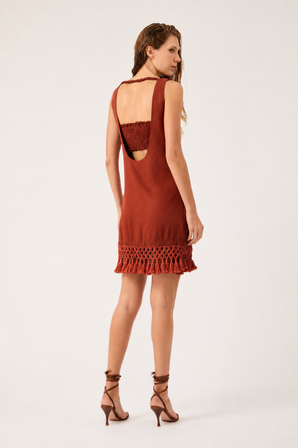 Conjunto Vestido Salopete Mini Breeze Terracotta