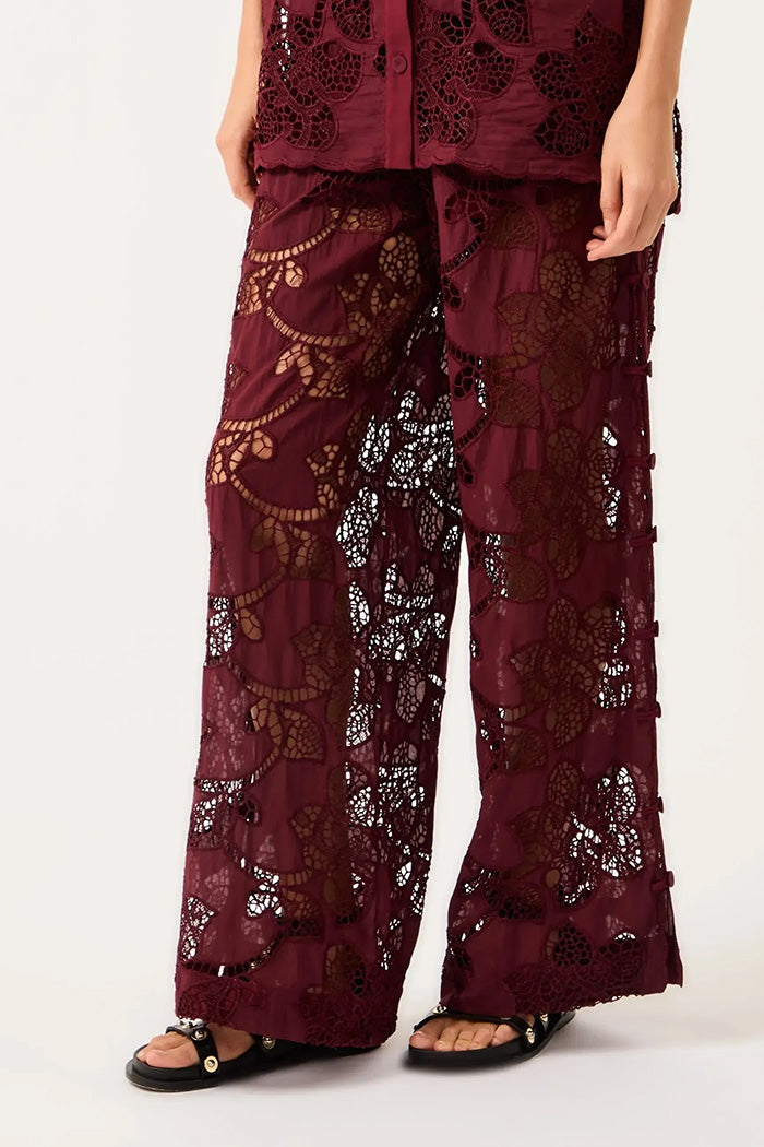 Calça Florale Bordeaux