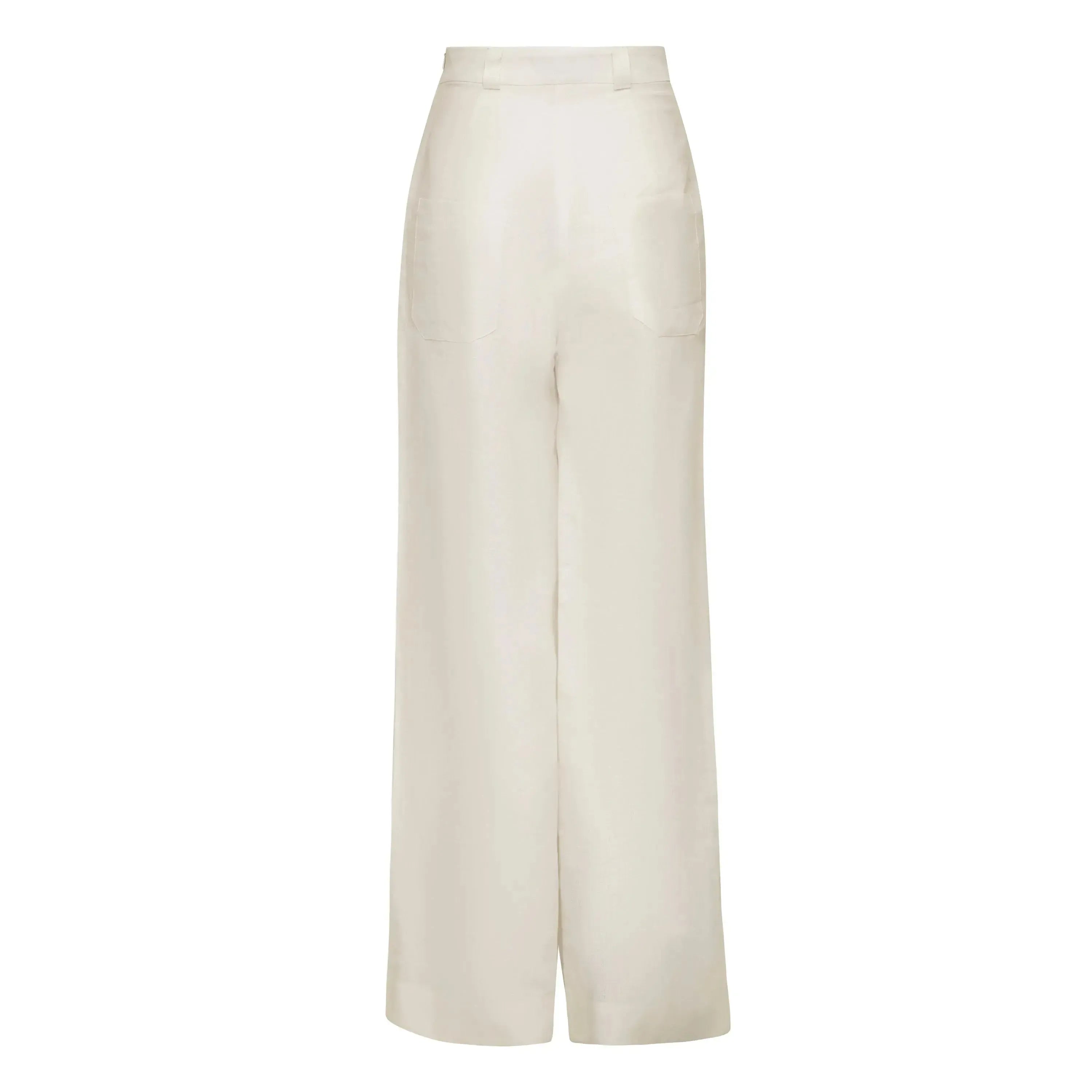 Calça pantalona cintura alta off white