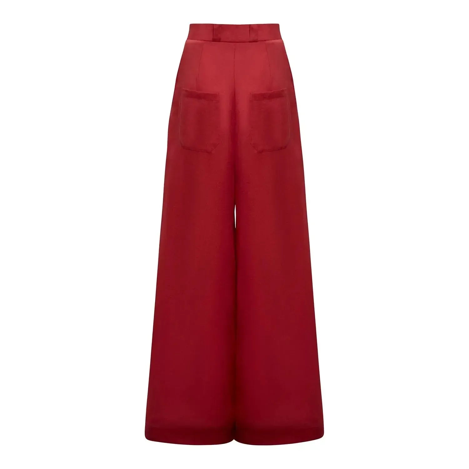 Calça pantalona cintura alta vermelho