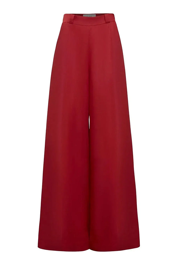 Calça Pantalona Cintura Alta Vermelho