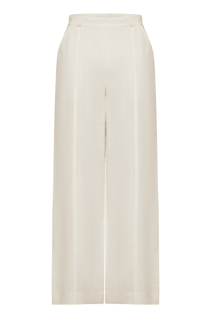Calça Pantalona Cintura Alta Off White