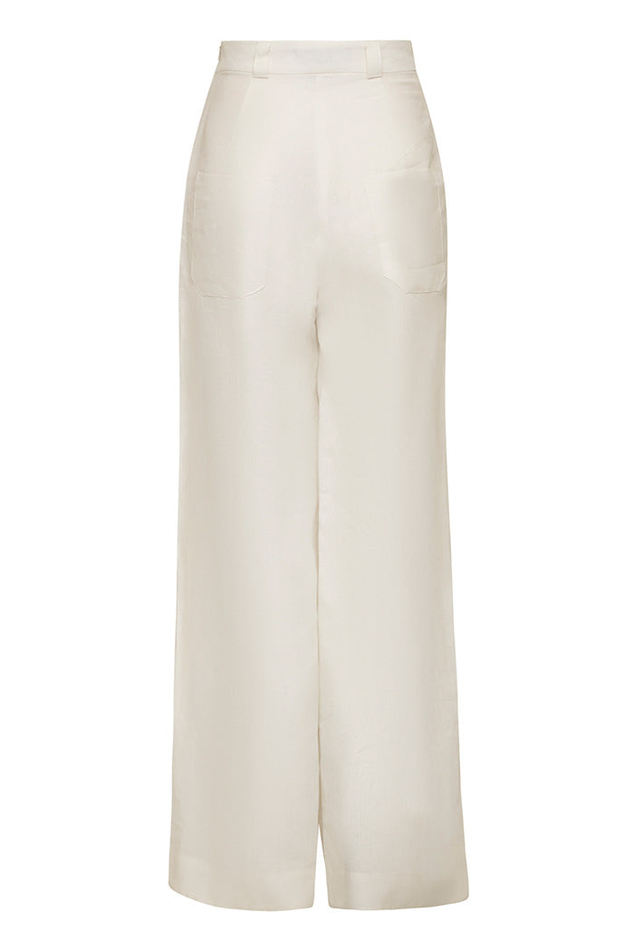 Calça Pantalona Cintura Alta Off White