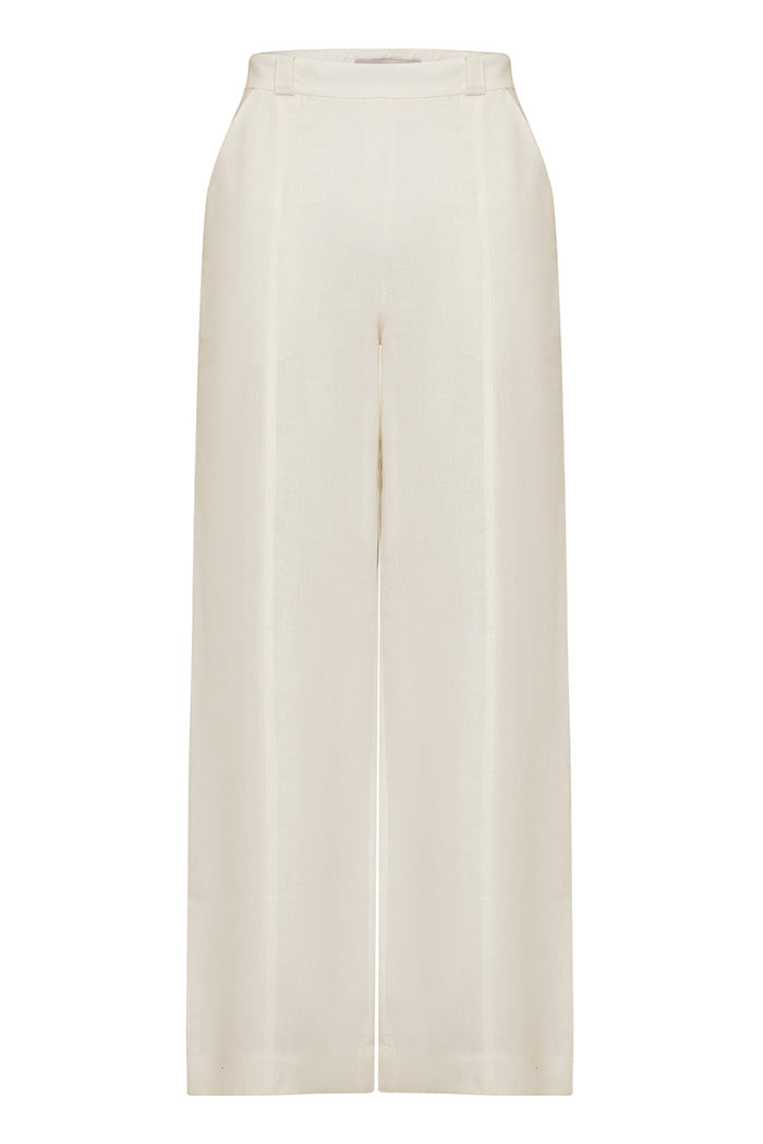 Calça Pantalona Cintura Alta Off White