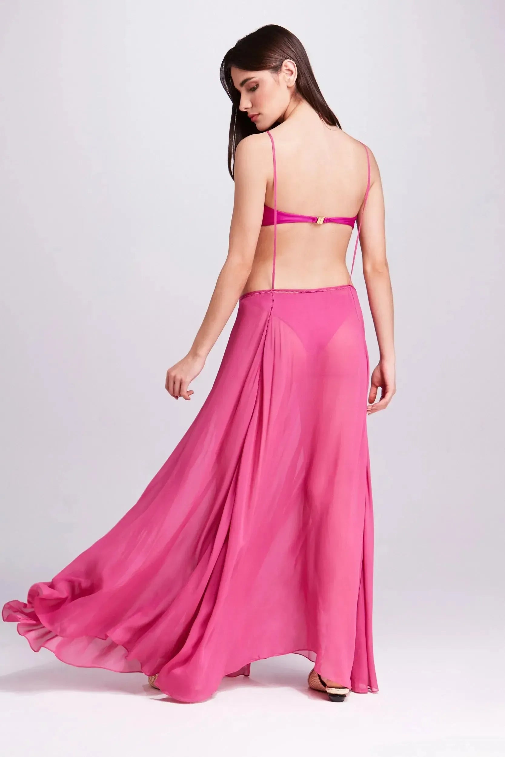 Saída longa rosa