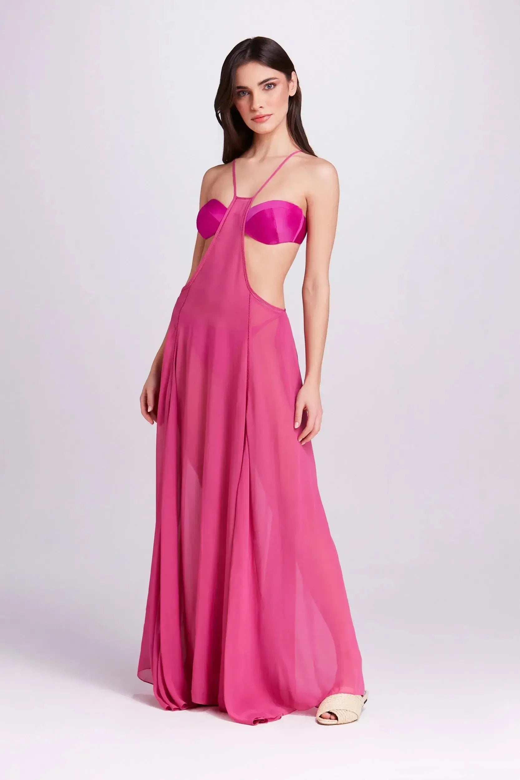 Saída longa rosa