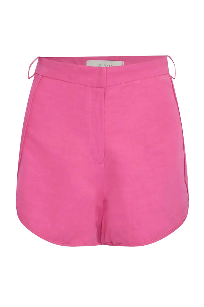 Shorts Linho Cintura Alta Rosa Lipstick