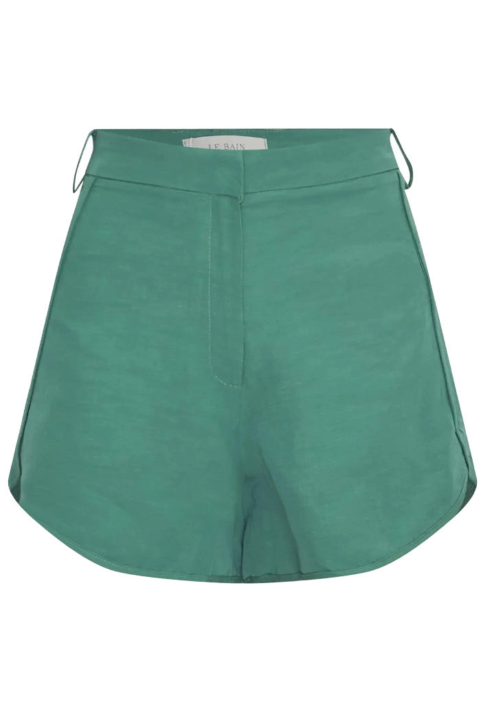 Shorts Linho Cintura Alta Verde Basil