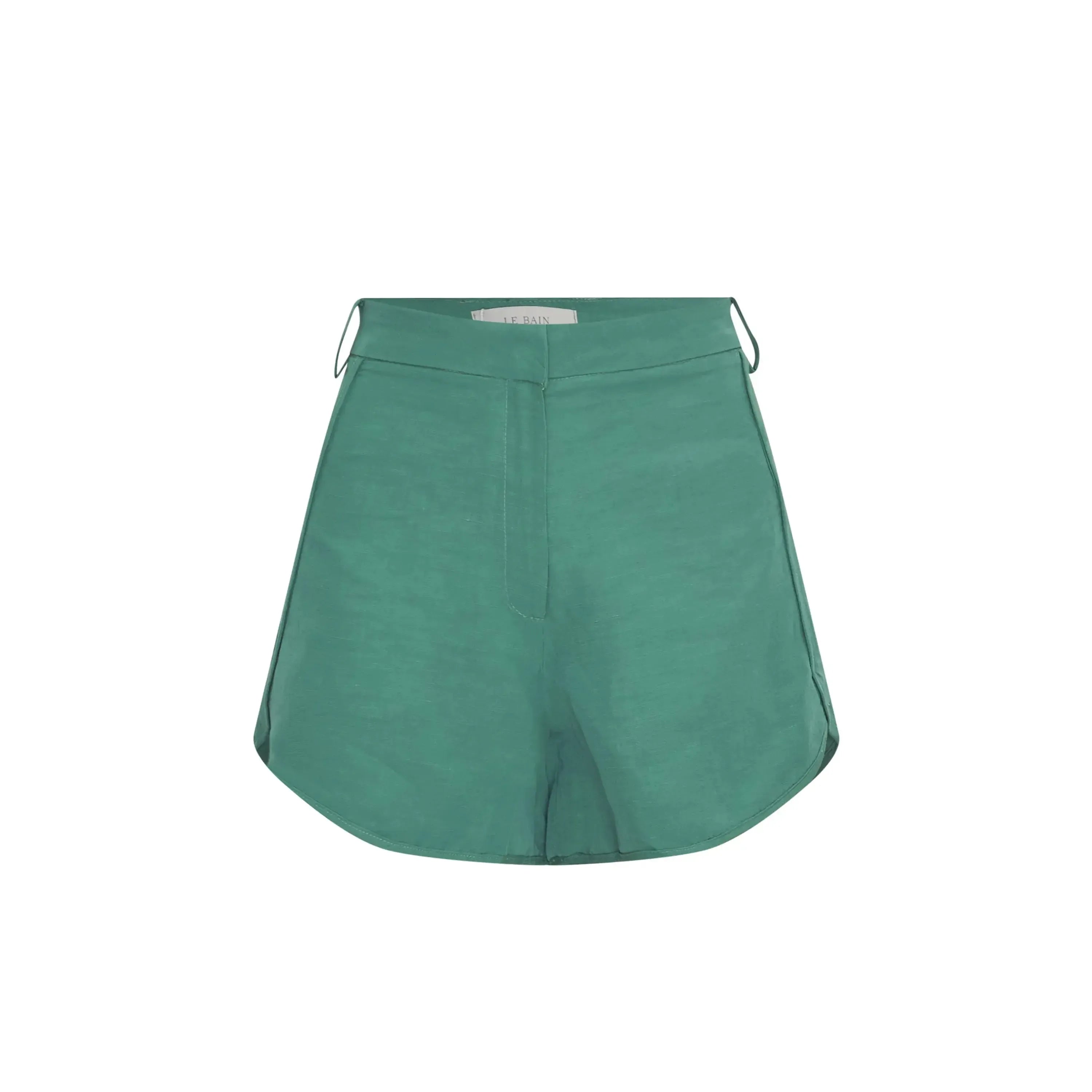 Short Linho Cintura Alta Verde Basil