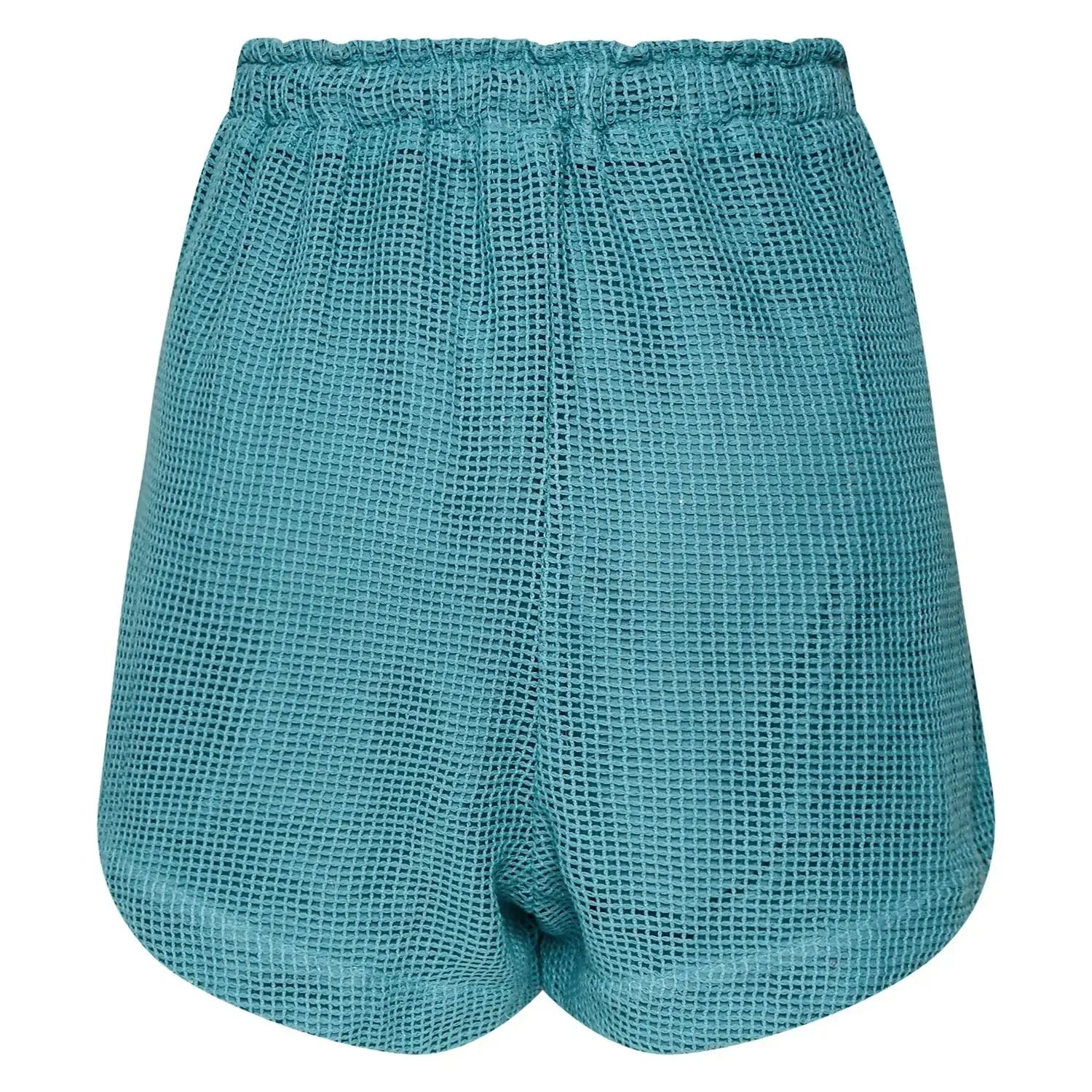 Shorts Tela Cós Elástico Azul