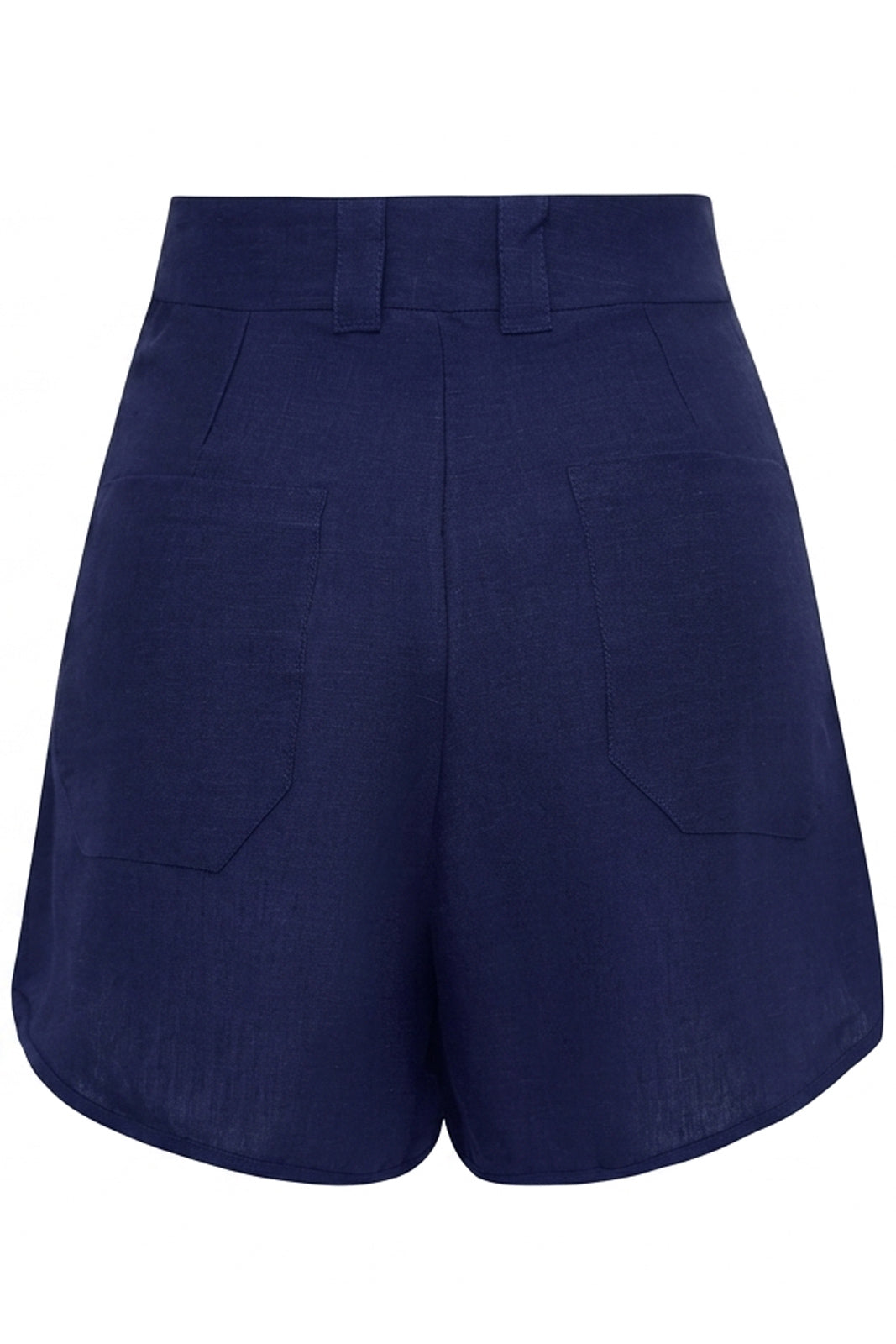 Shorts Linho Cintura Alta Marinho