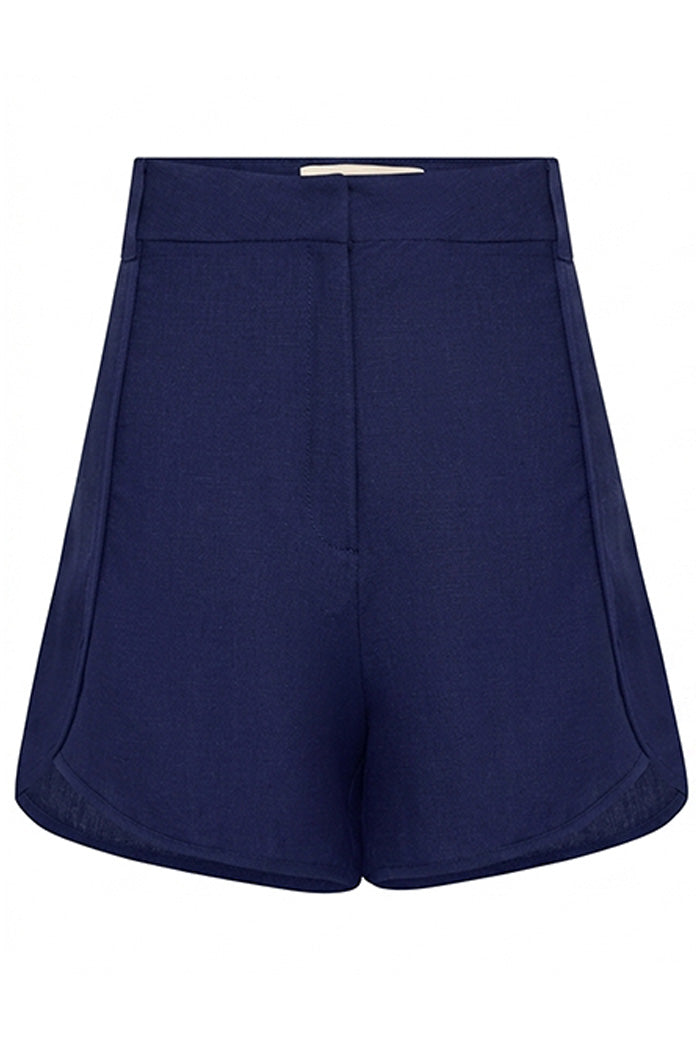 Shorts Linho Cintura Alta Marinho