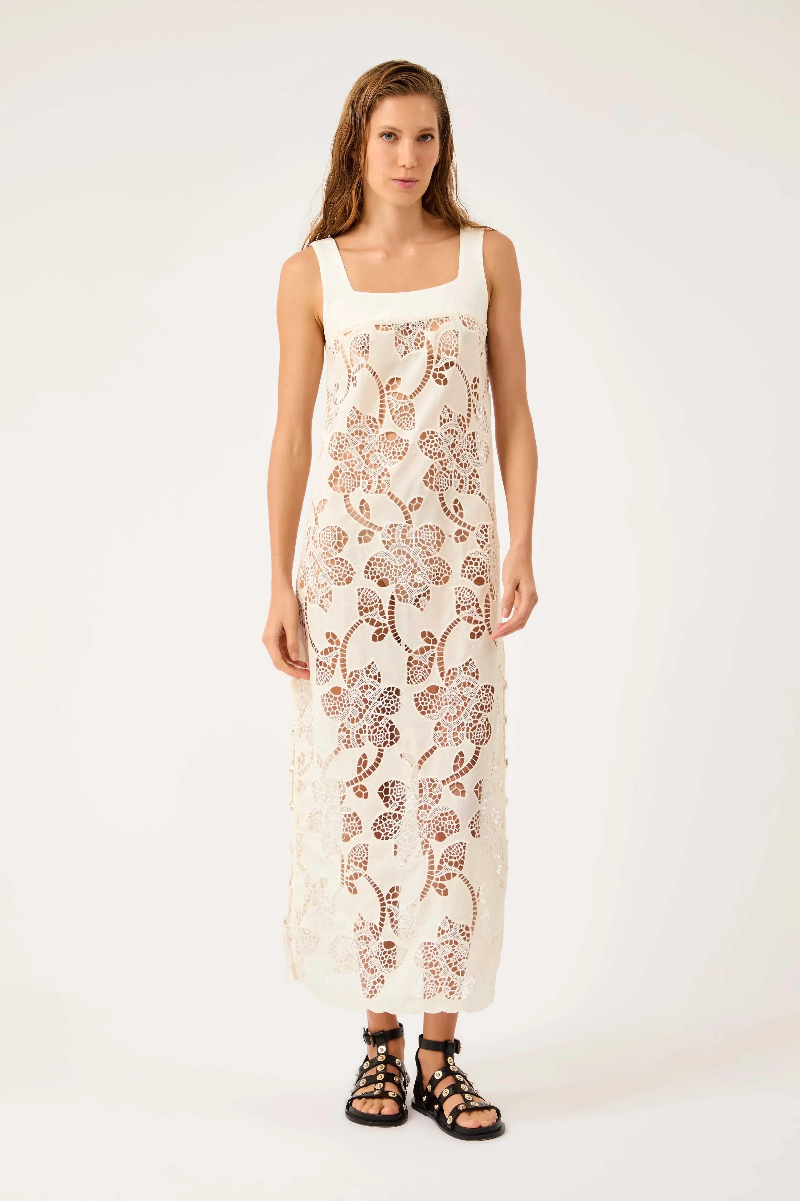 Vestido Florale Off White