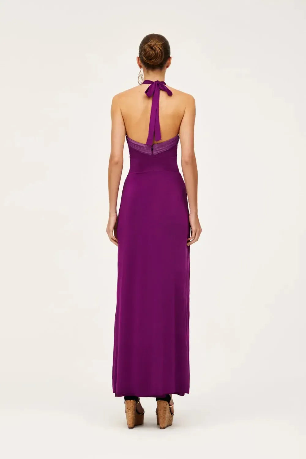 Vestido Jersey Bordado Disco Grape