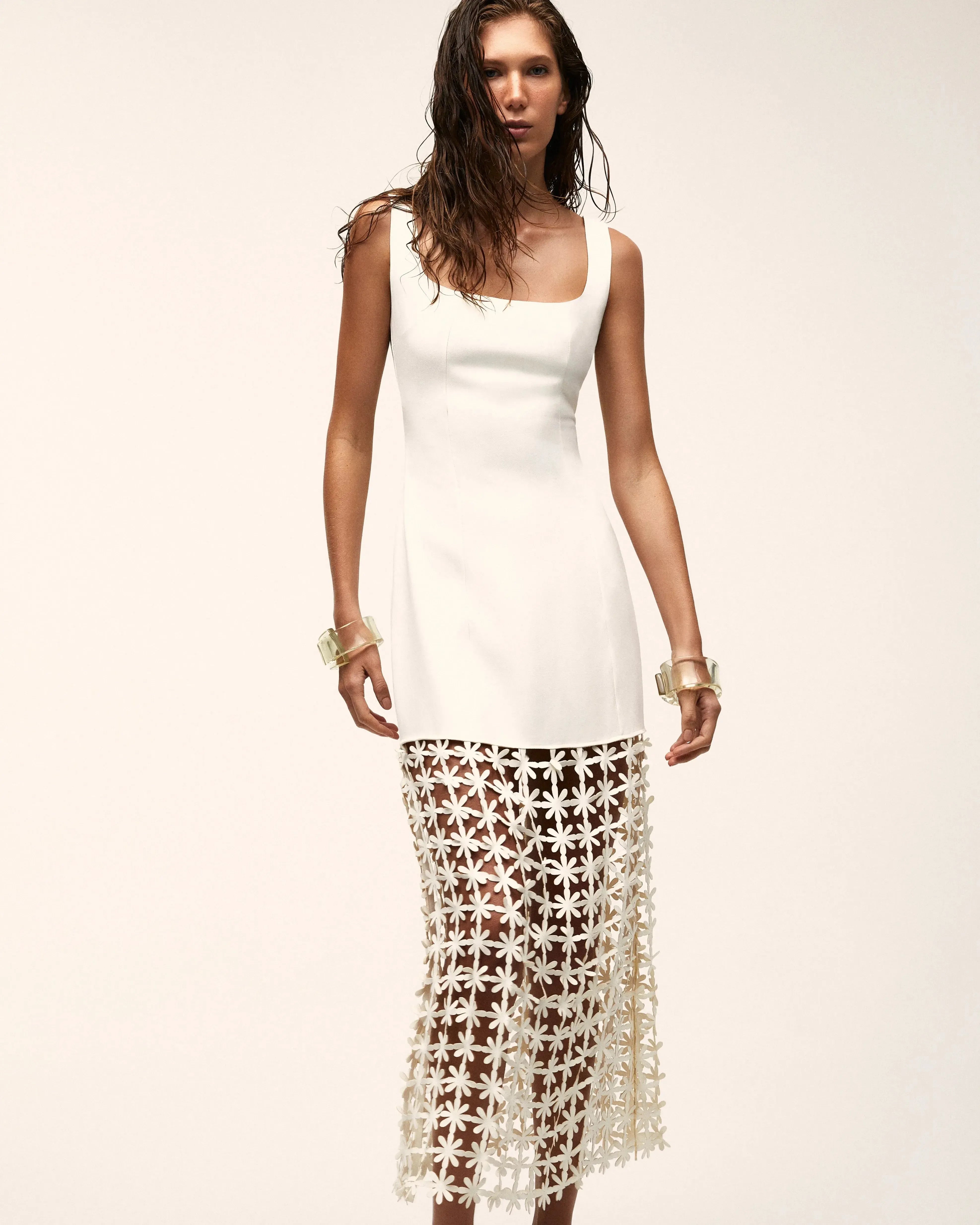 Vestido Laser Daisy Off White