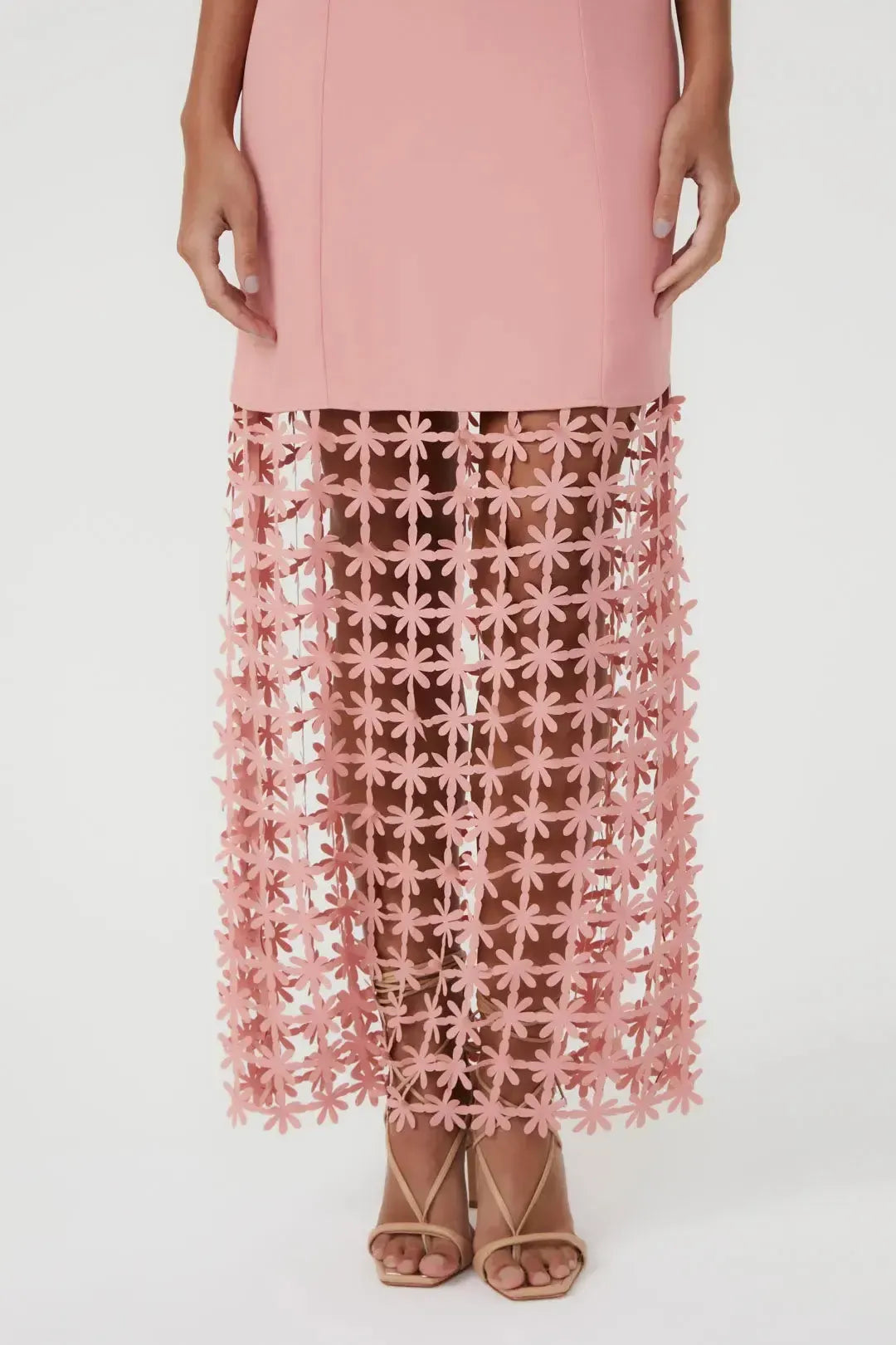 Vestido Laser Daisy Rosa Blush