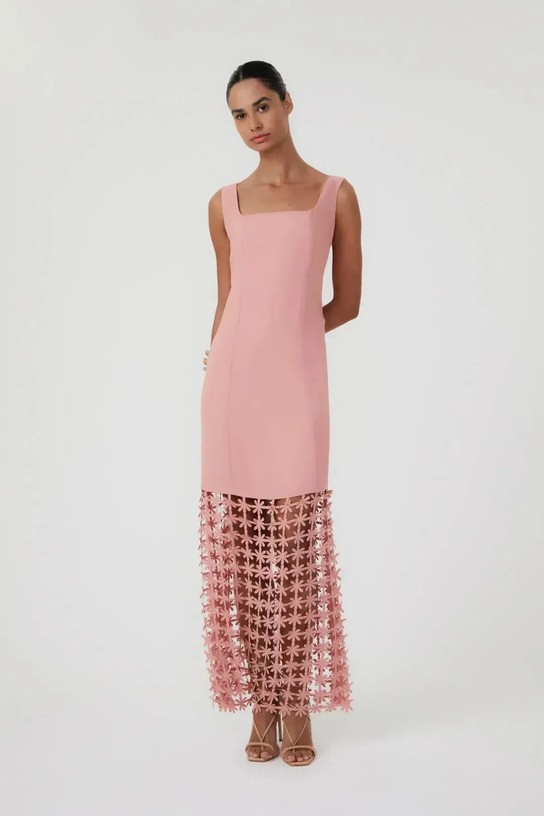 Vestido Laser Daisy Rosa Blush