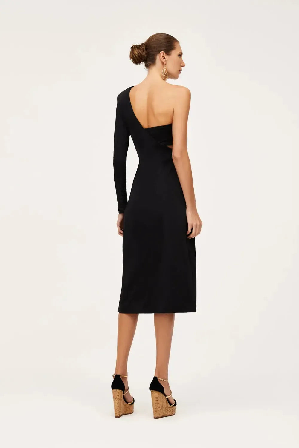 Vestido Ombro Só Punho Matelassê Black