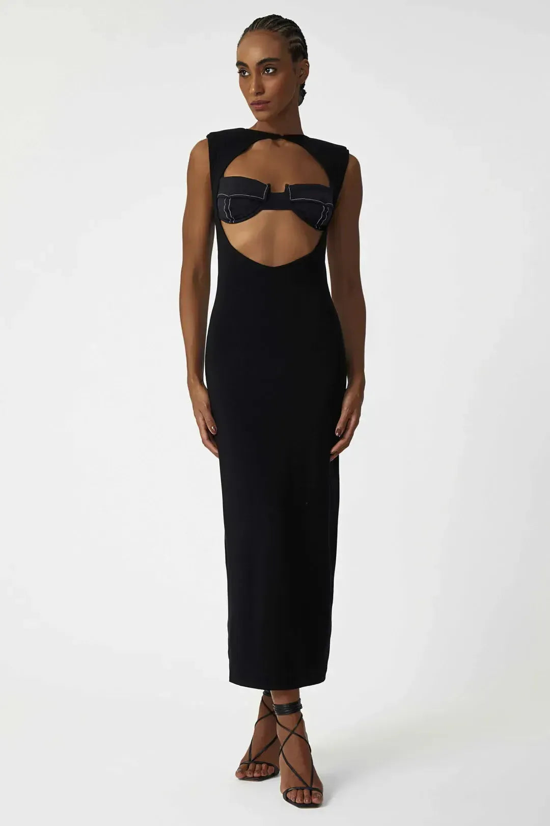 Vestido cut out knit black