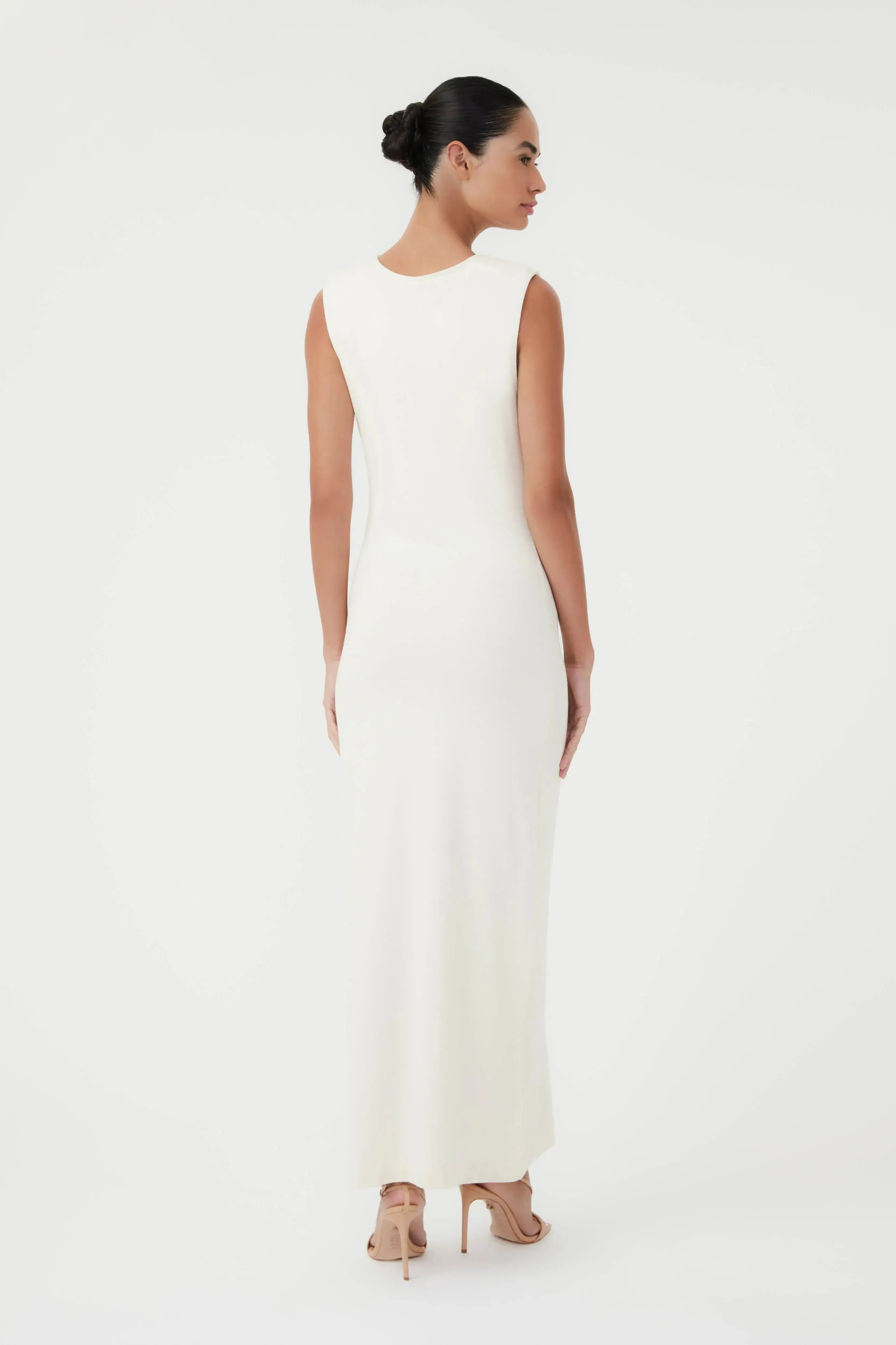 Vestido cut out knit vanilla