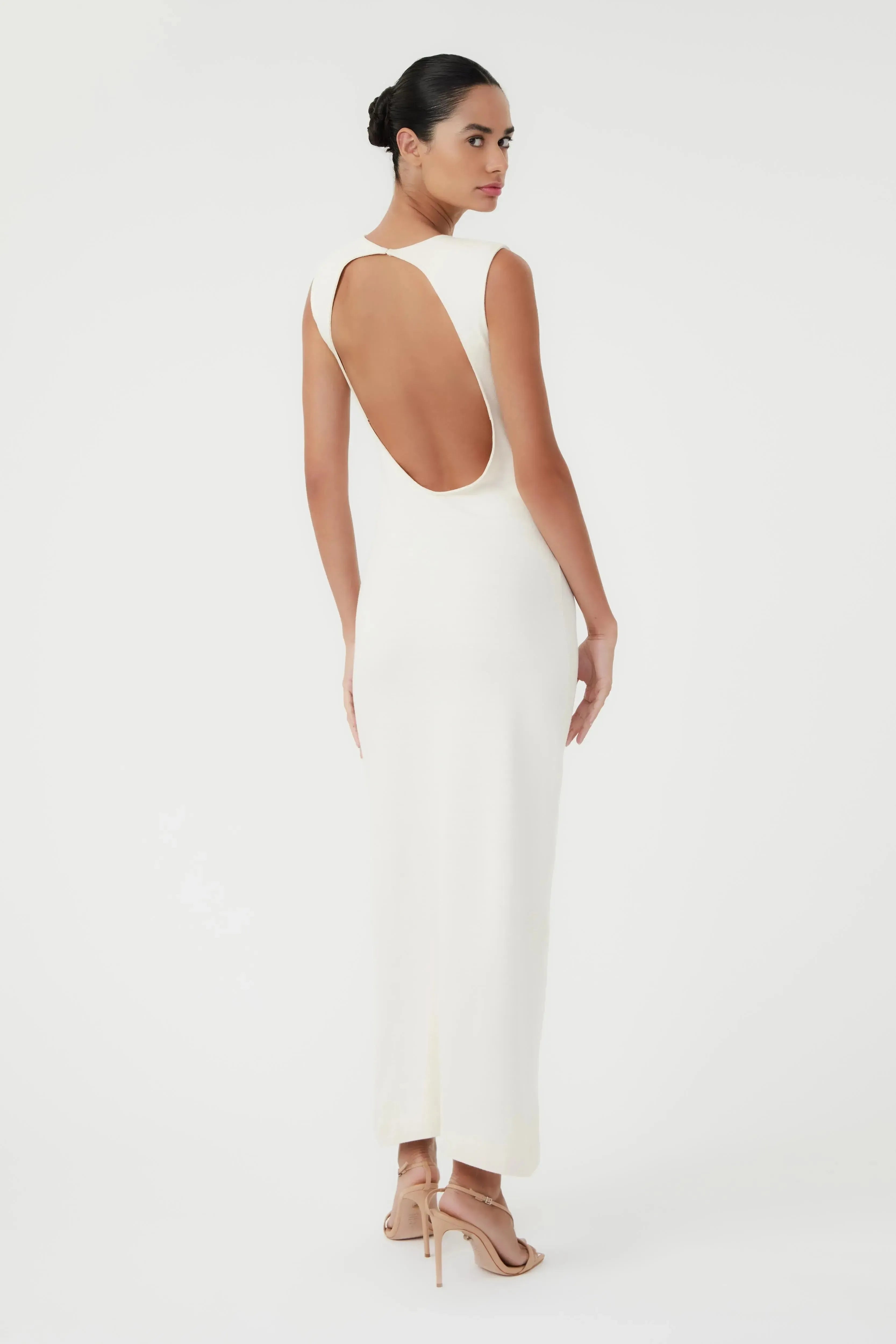 Vestido cut out knit vanilla